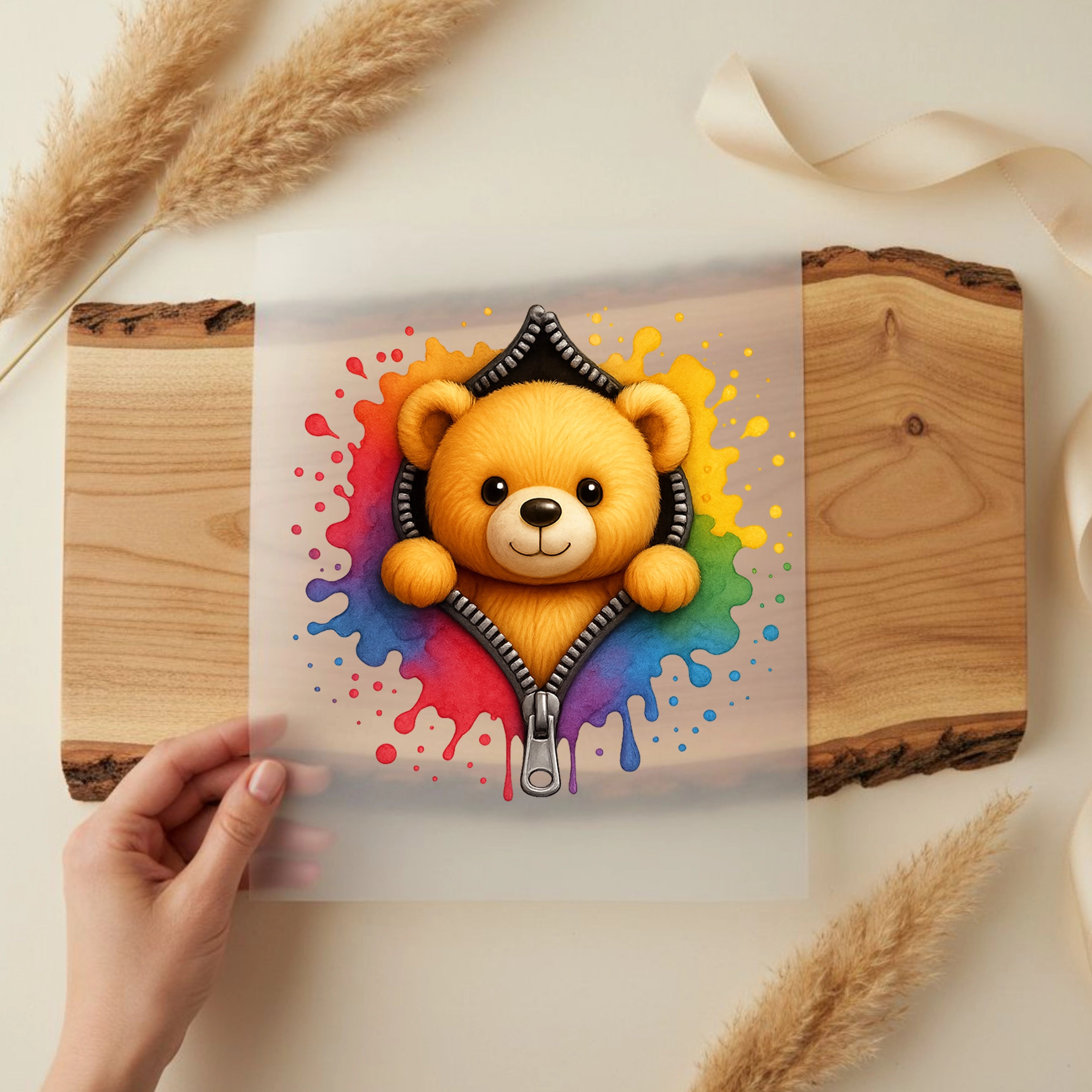 Bügelbild Teddy aus dem Reisverschluss