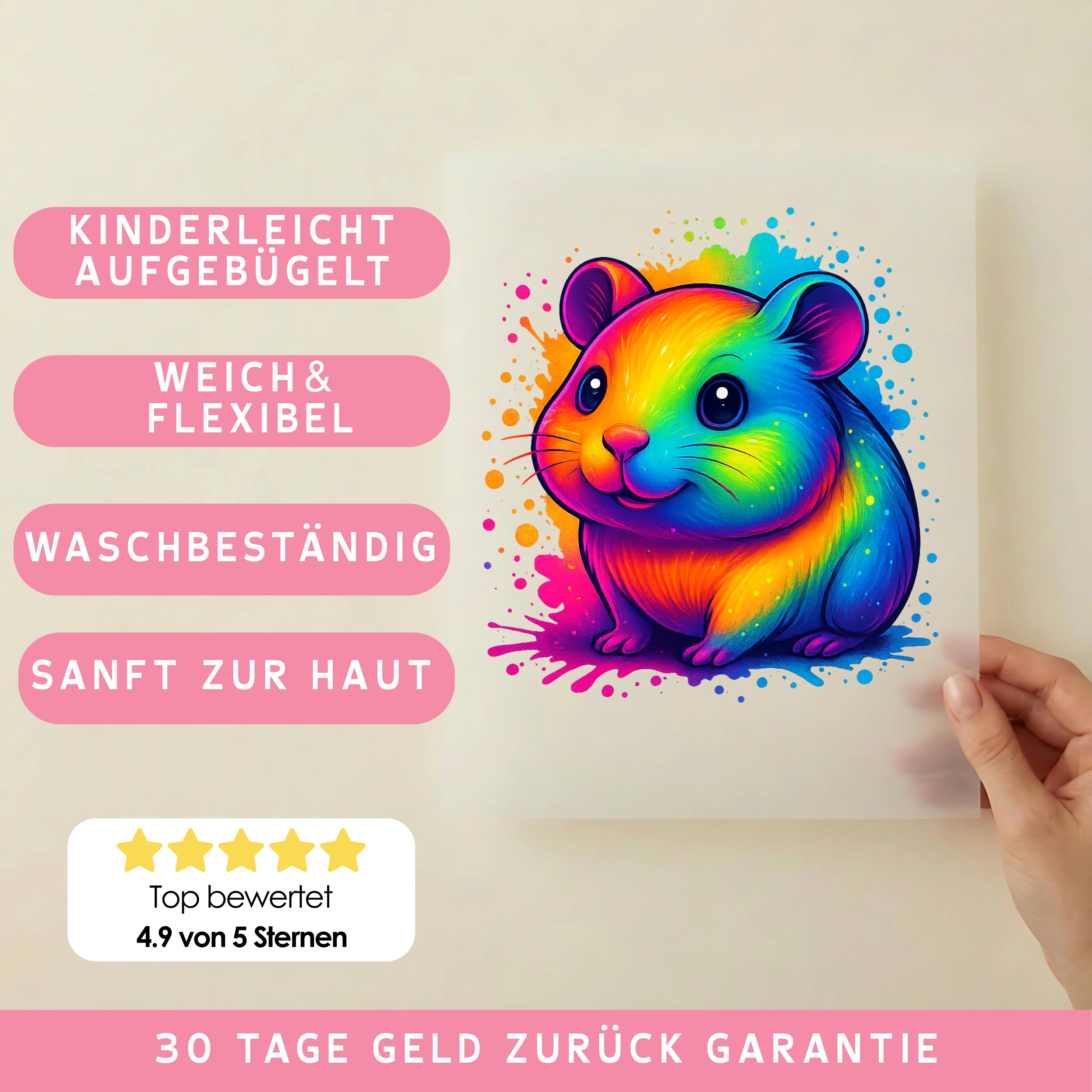 Bügelbild Hamsti Funkelpfötchen