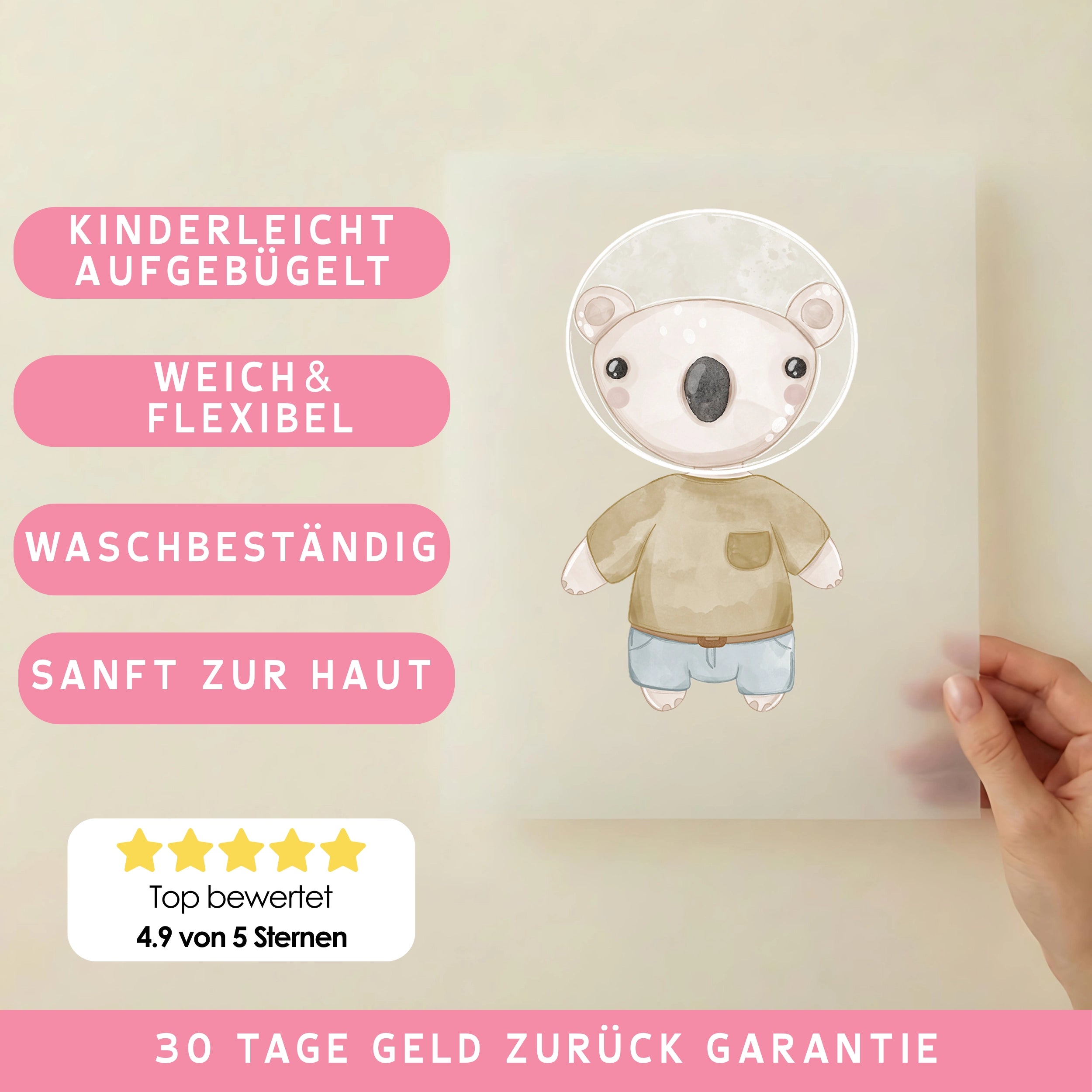 Bügelbild Koala Astronaut