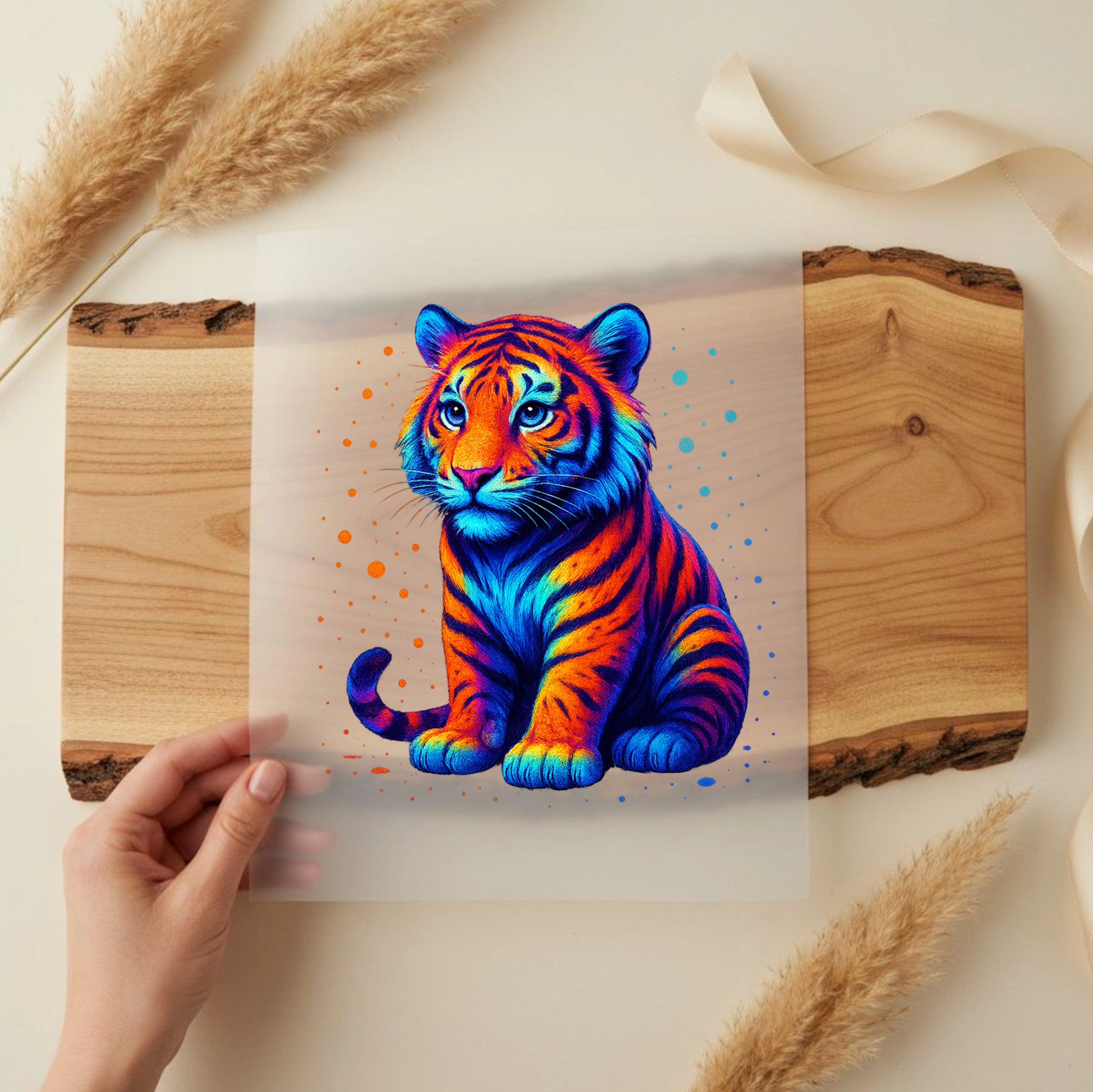 Bügelbild Tiger Dschungelglanz