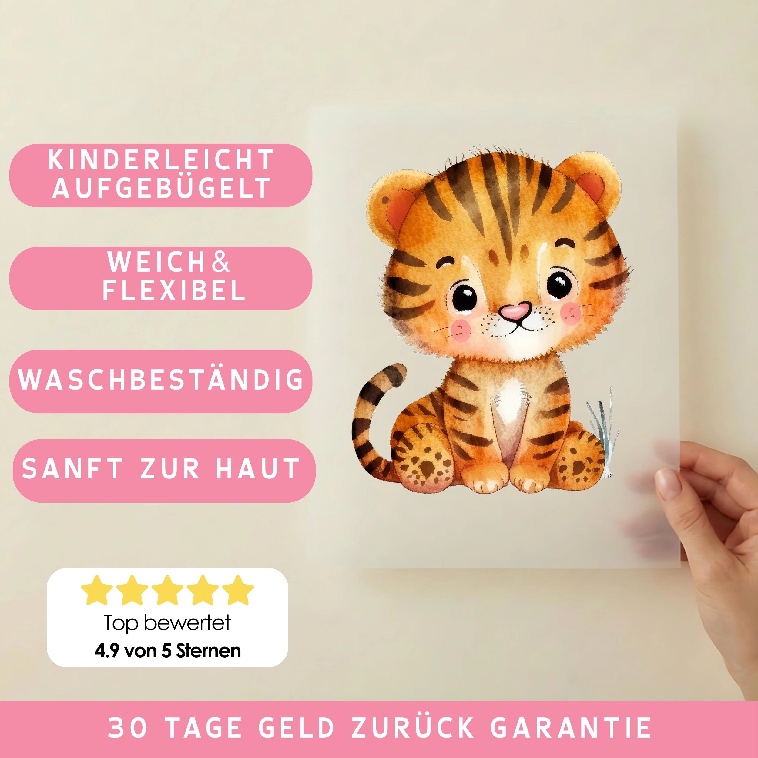 Bügelbild Tiger Baby Tom