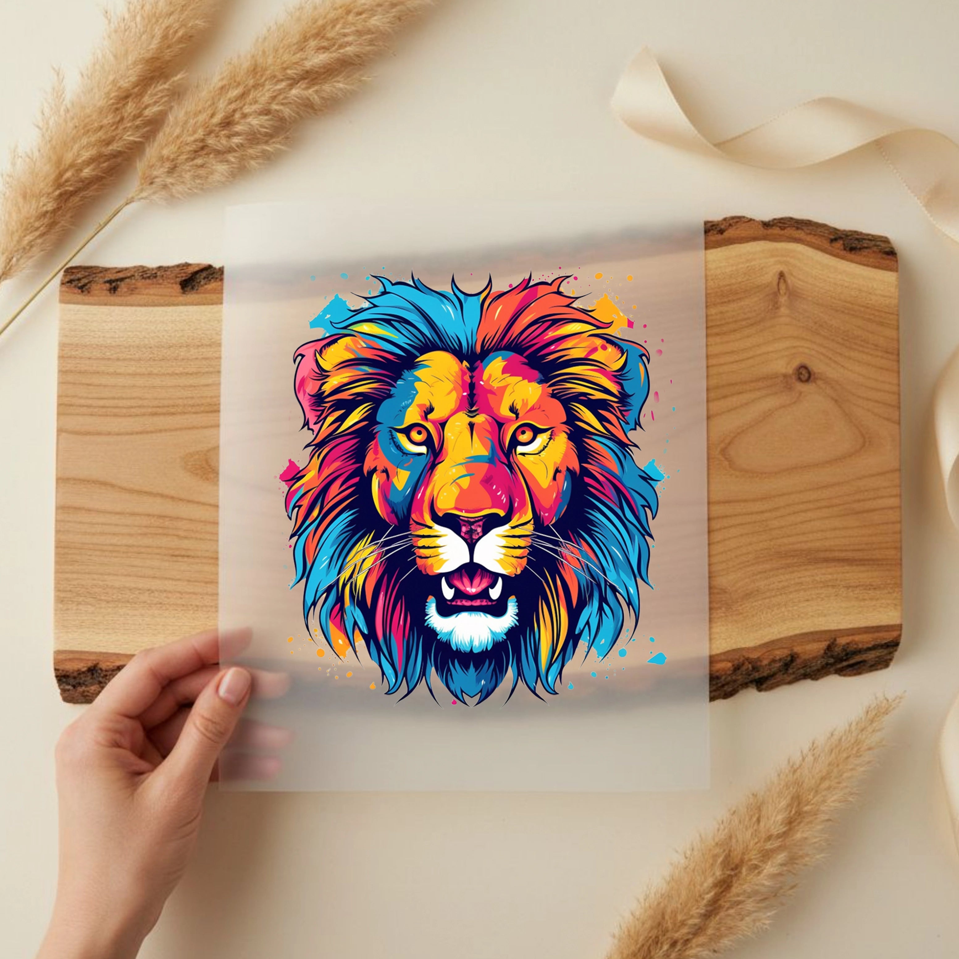 Bügelbild Löwe Arion Bunt