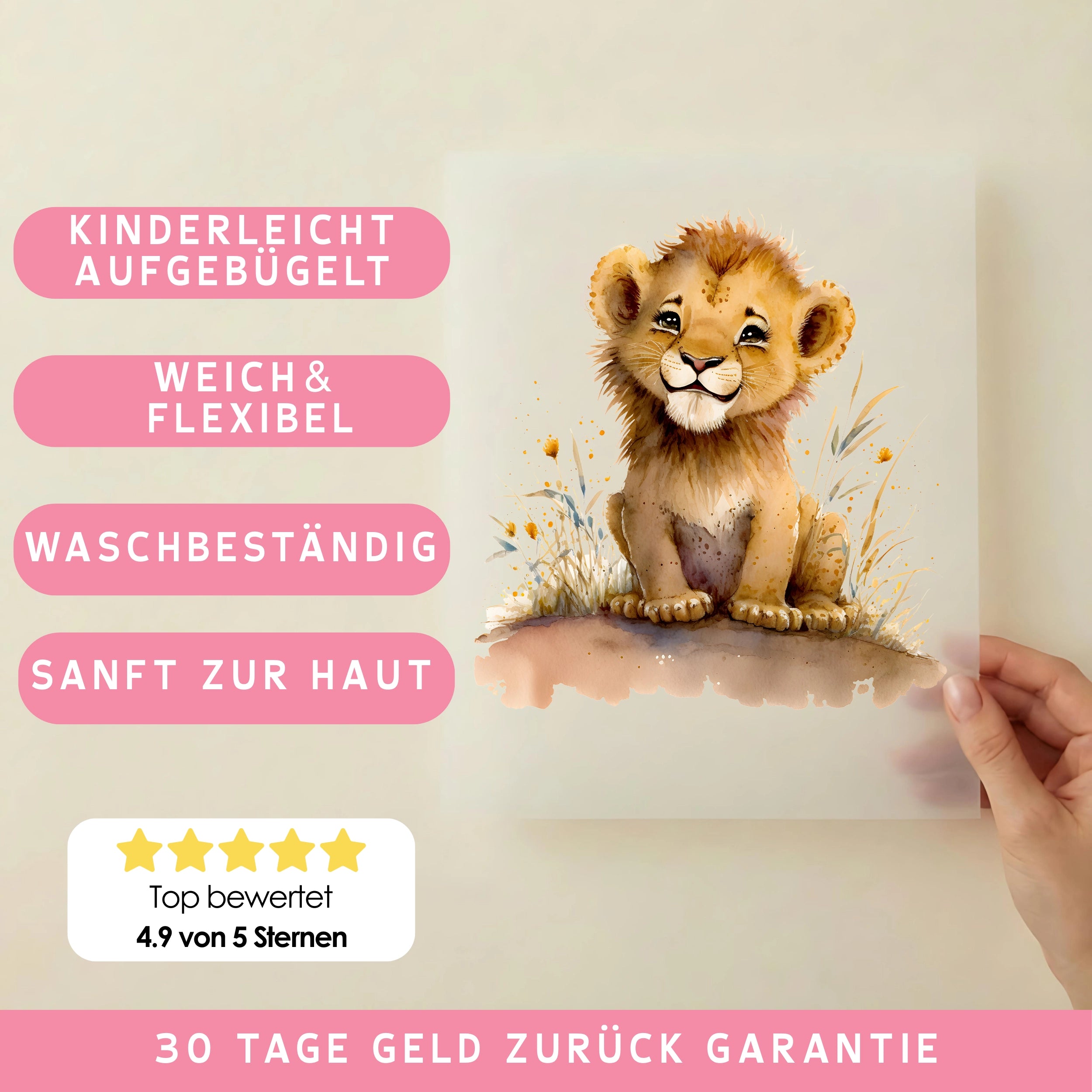 Bügelbild Löwe Baby Leo