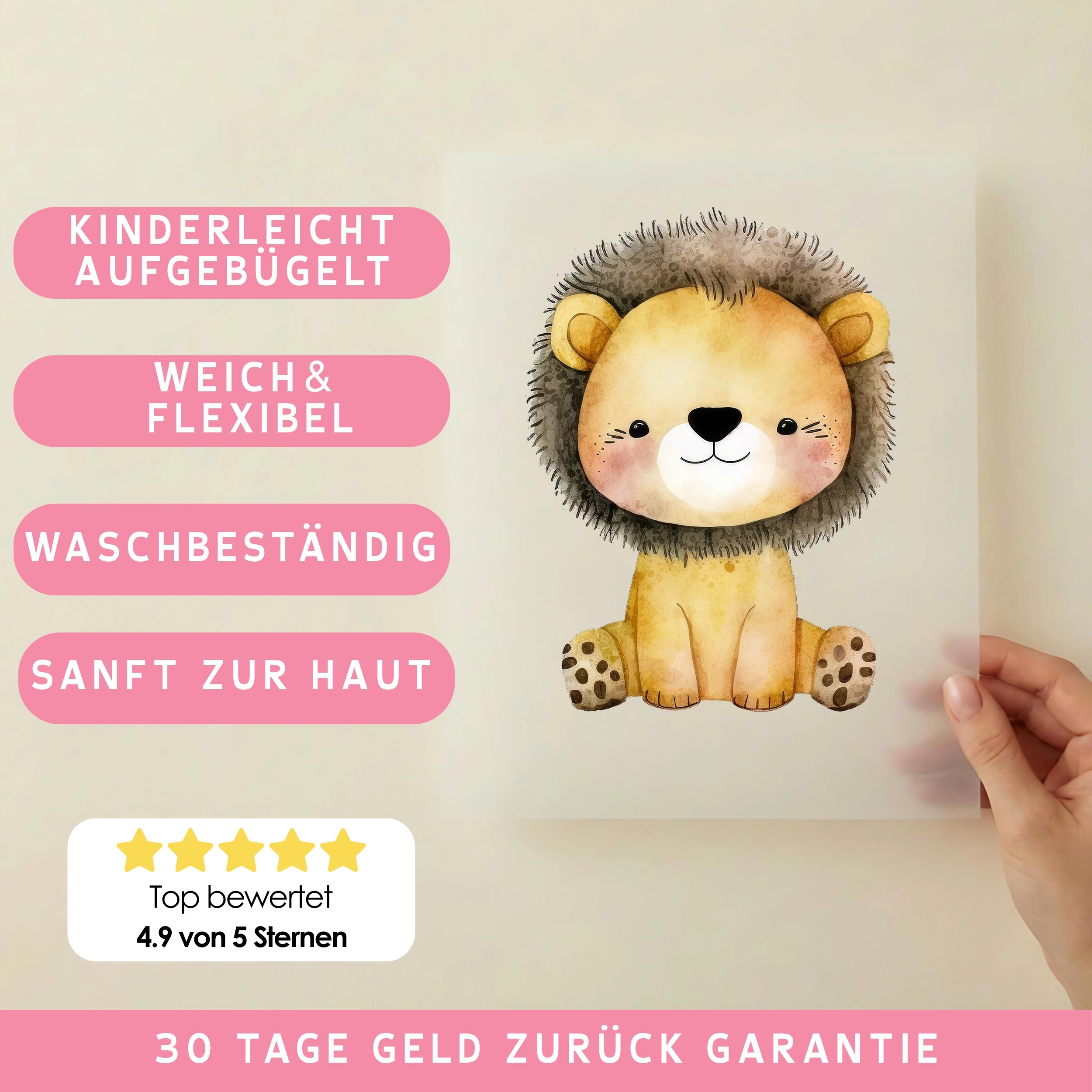 Bügelbild Löwe Baby Milo