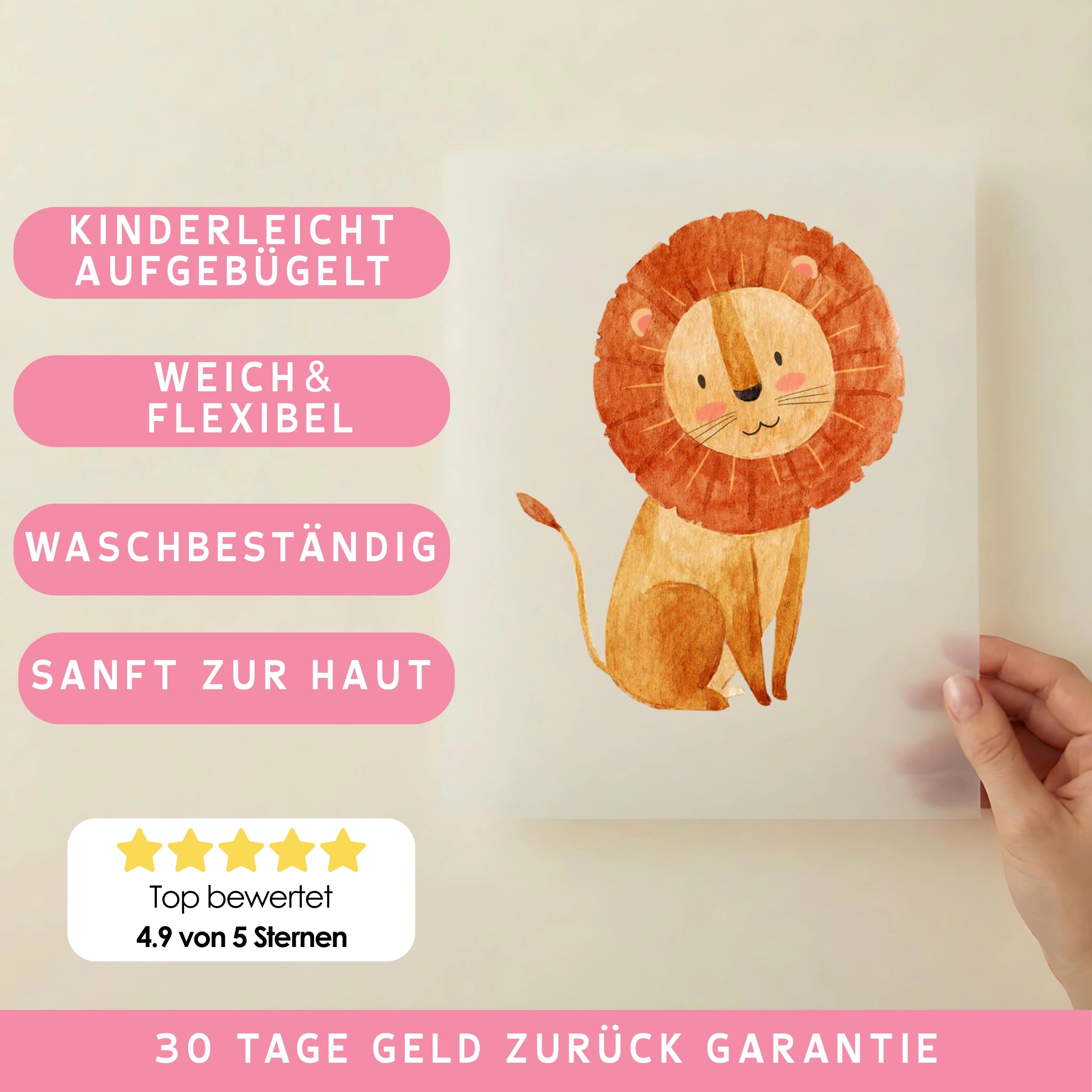 Bügelbild Löwe Leo
