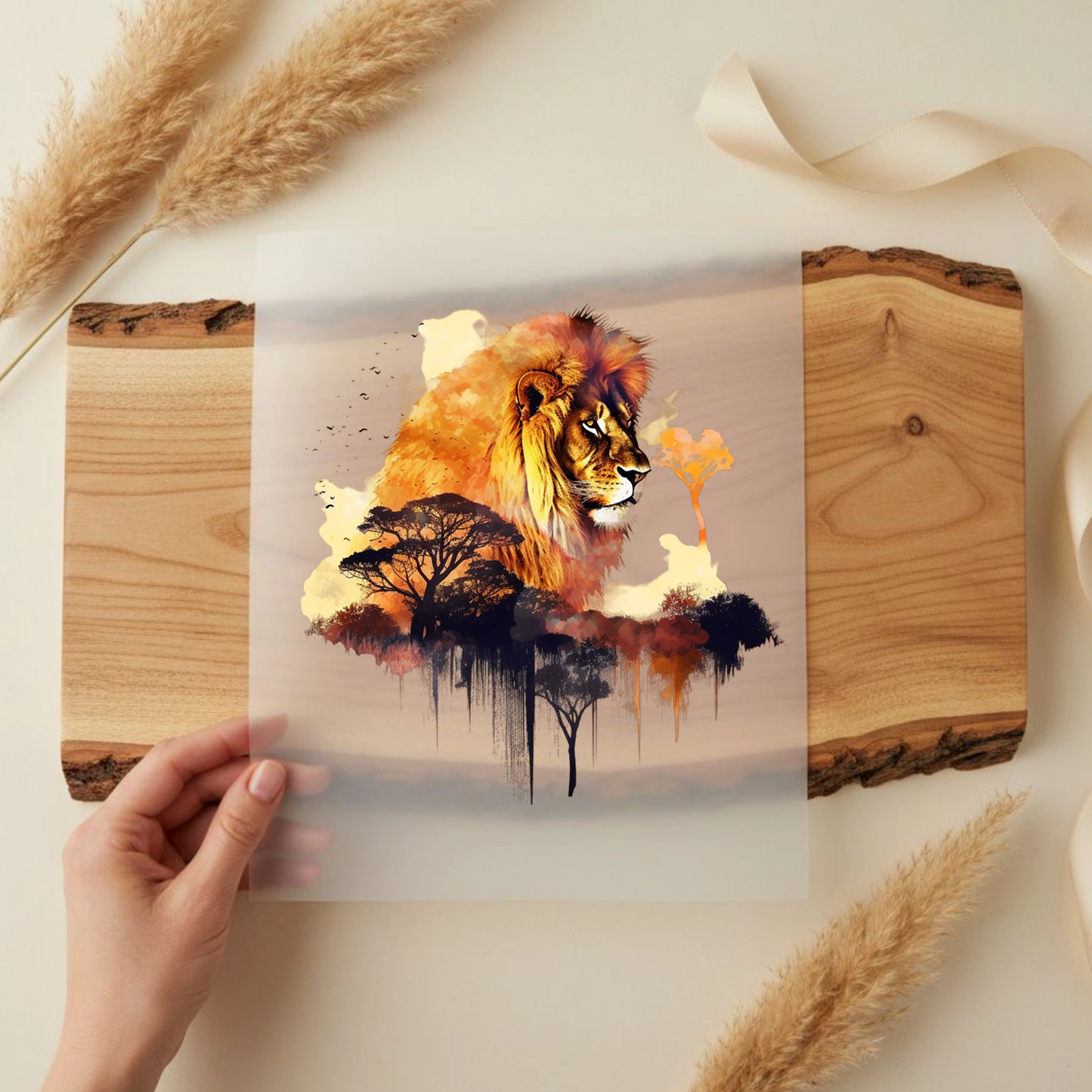 Bügelbild Löwe Safari