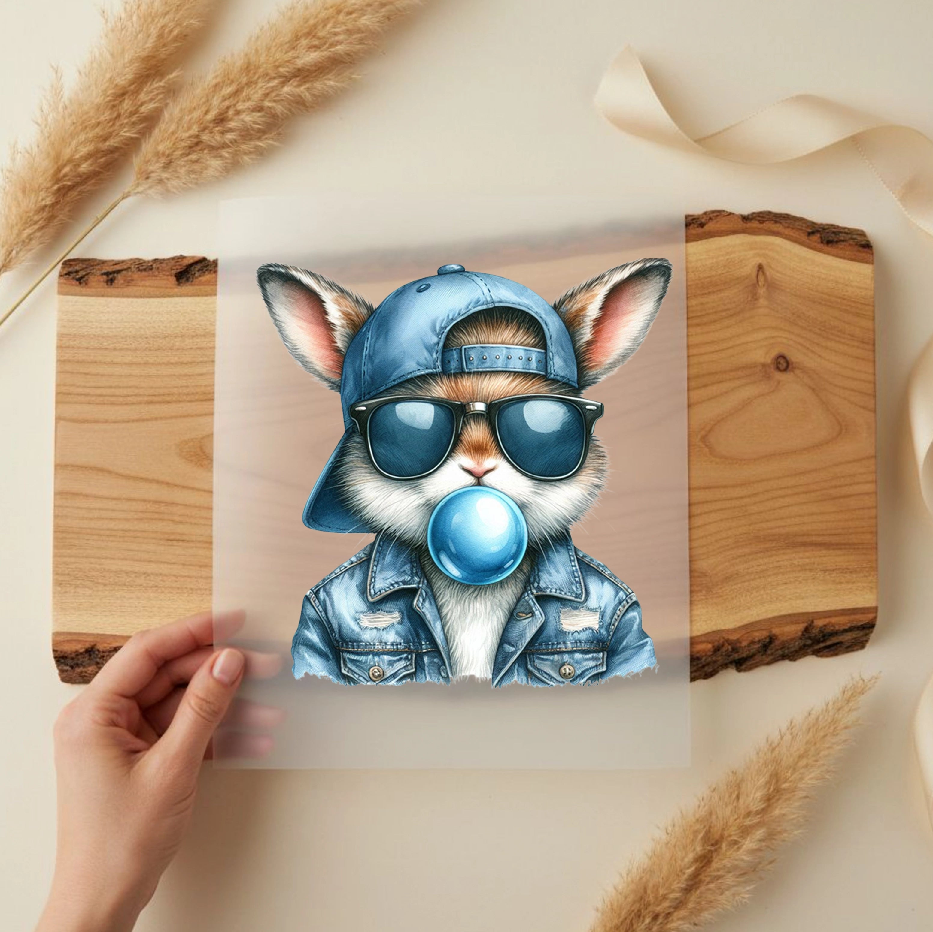 Bügelbild Bubble gum Hase