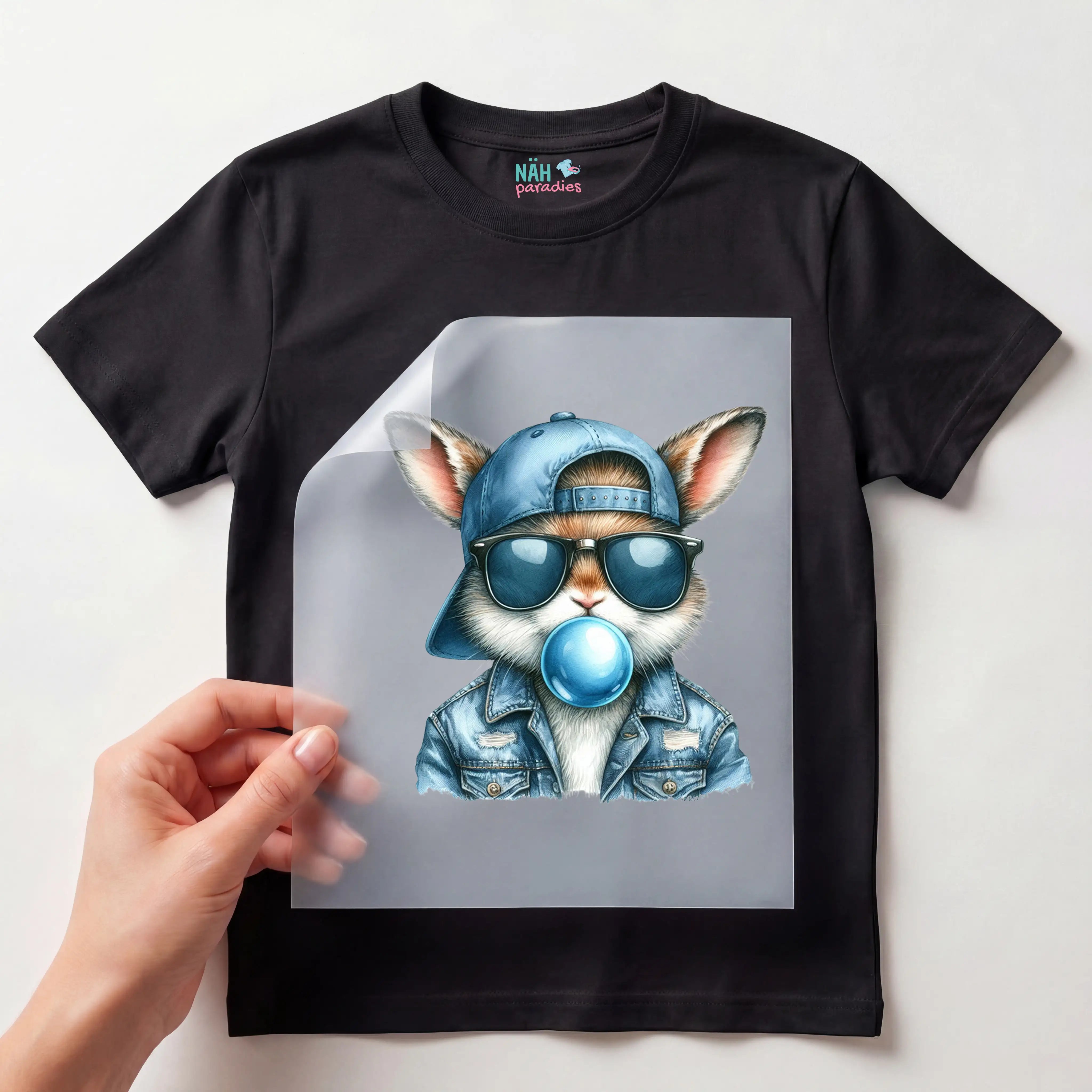 Bügelbild Bubble gum Hase