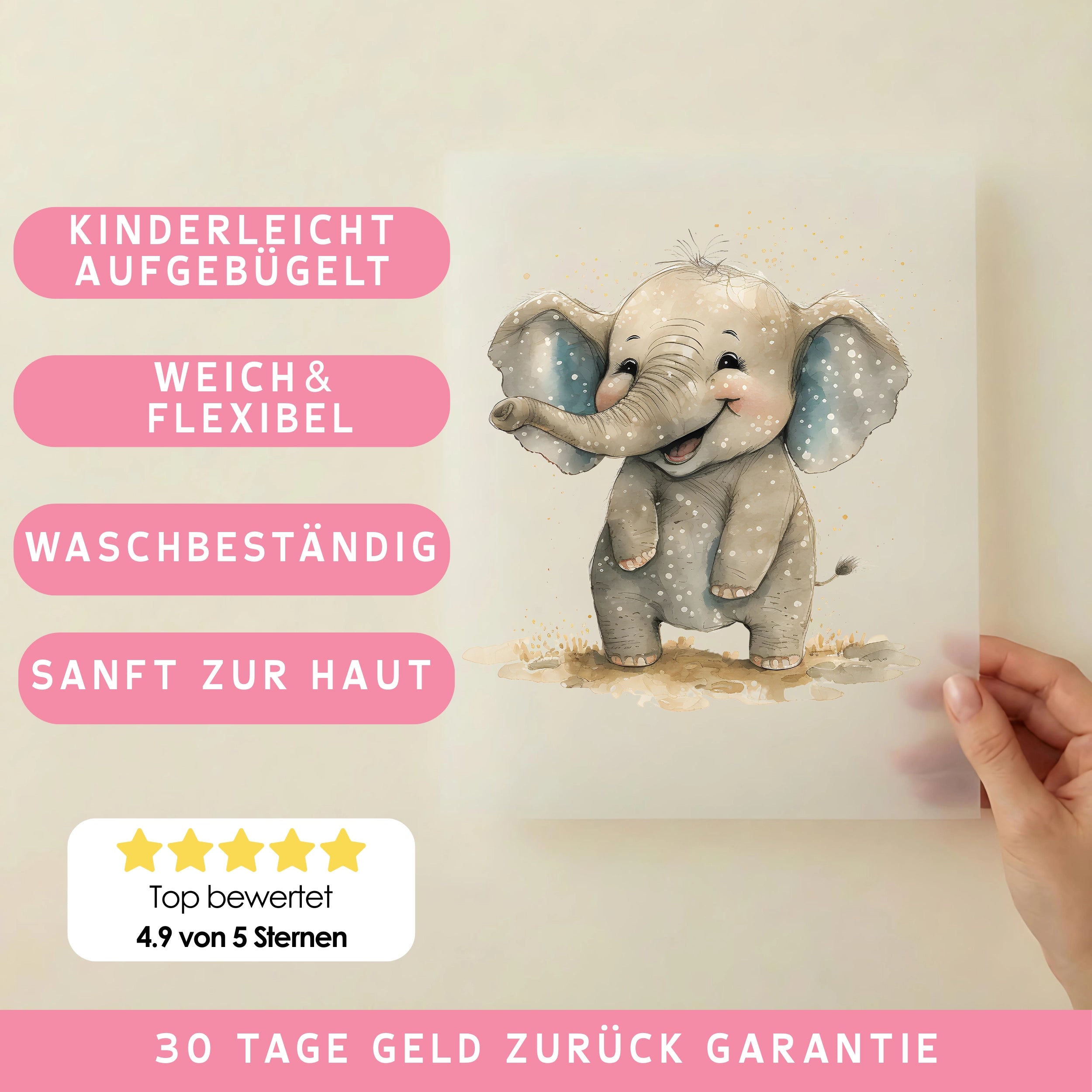 Bügelbild Elefant