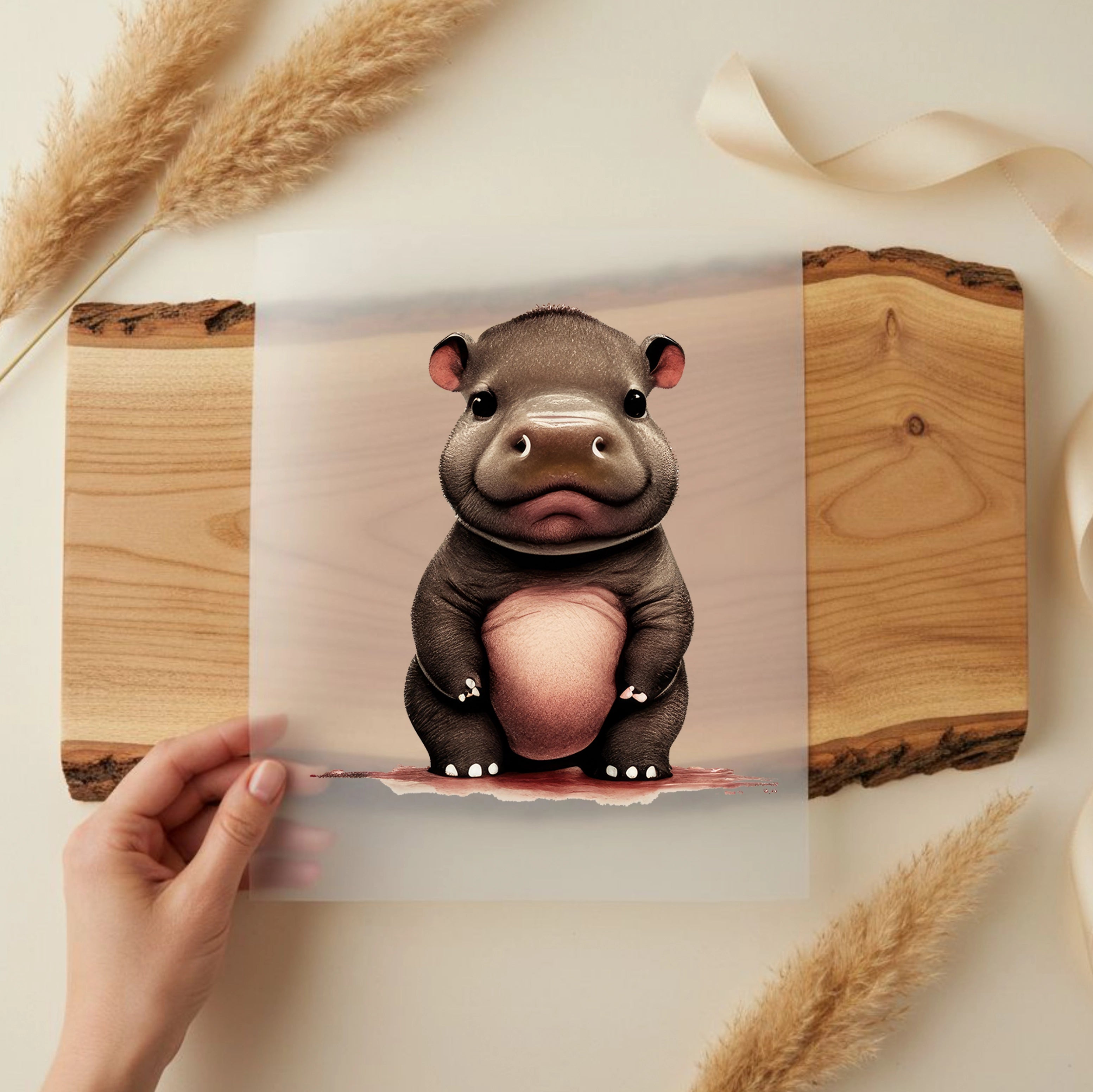 Bügelbild Baby Hippo Nilpferd