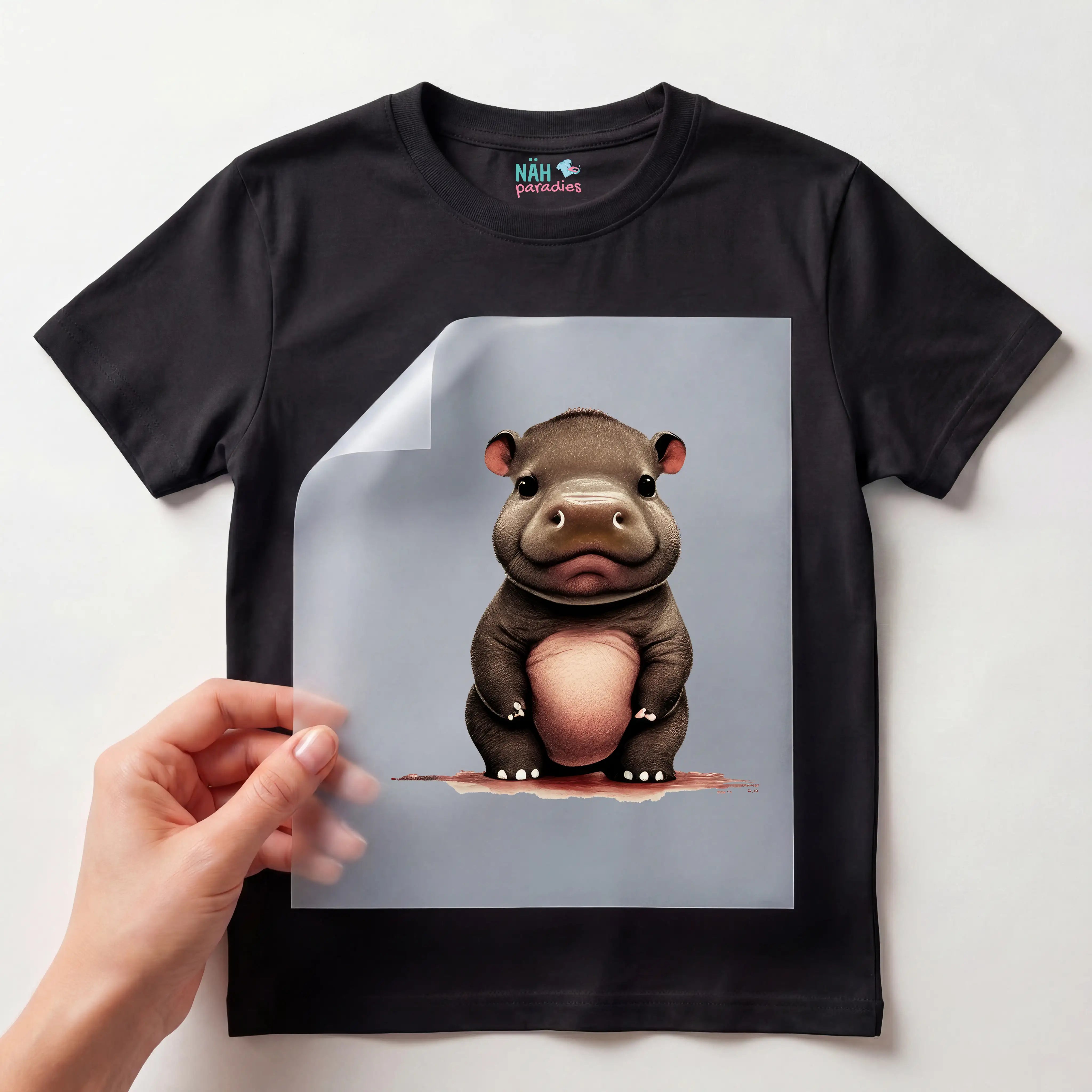 Bügelbild Baby Hippo Nilpferd