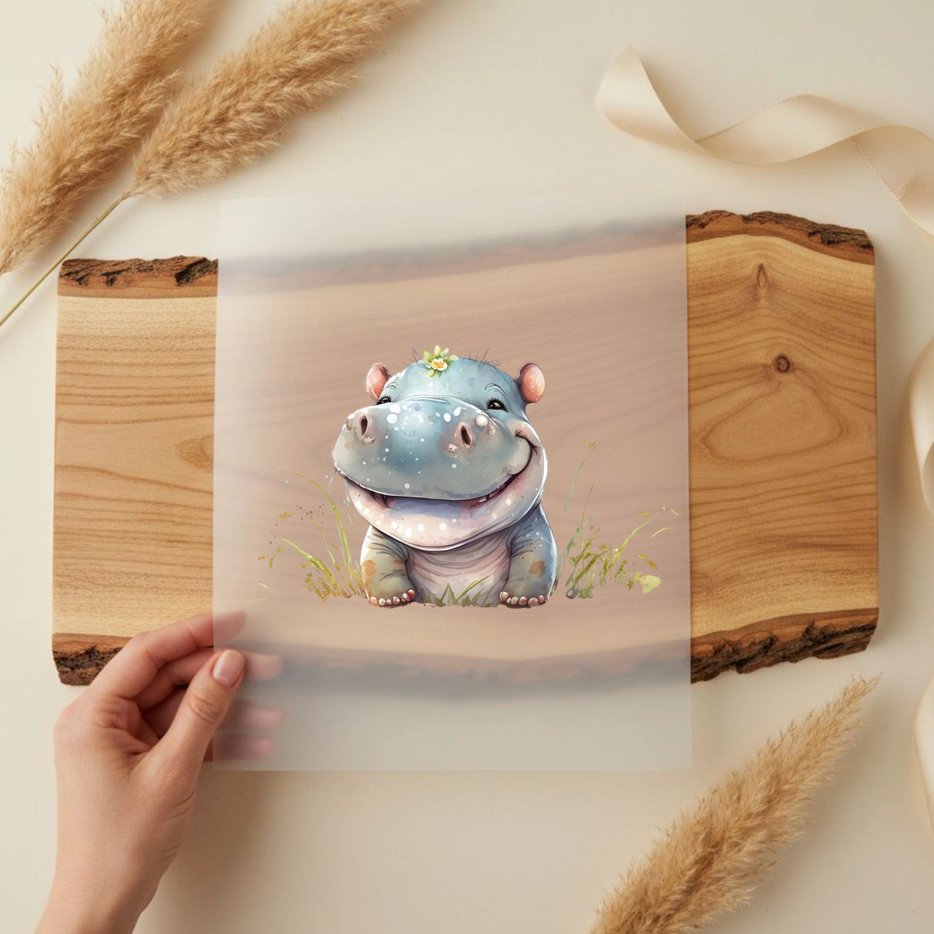 Bügelbild Funny Hippo