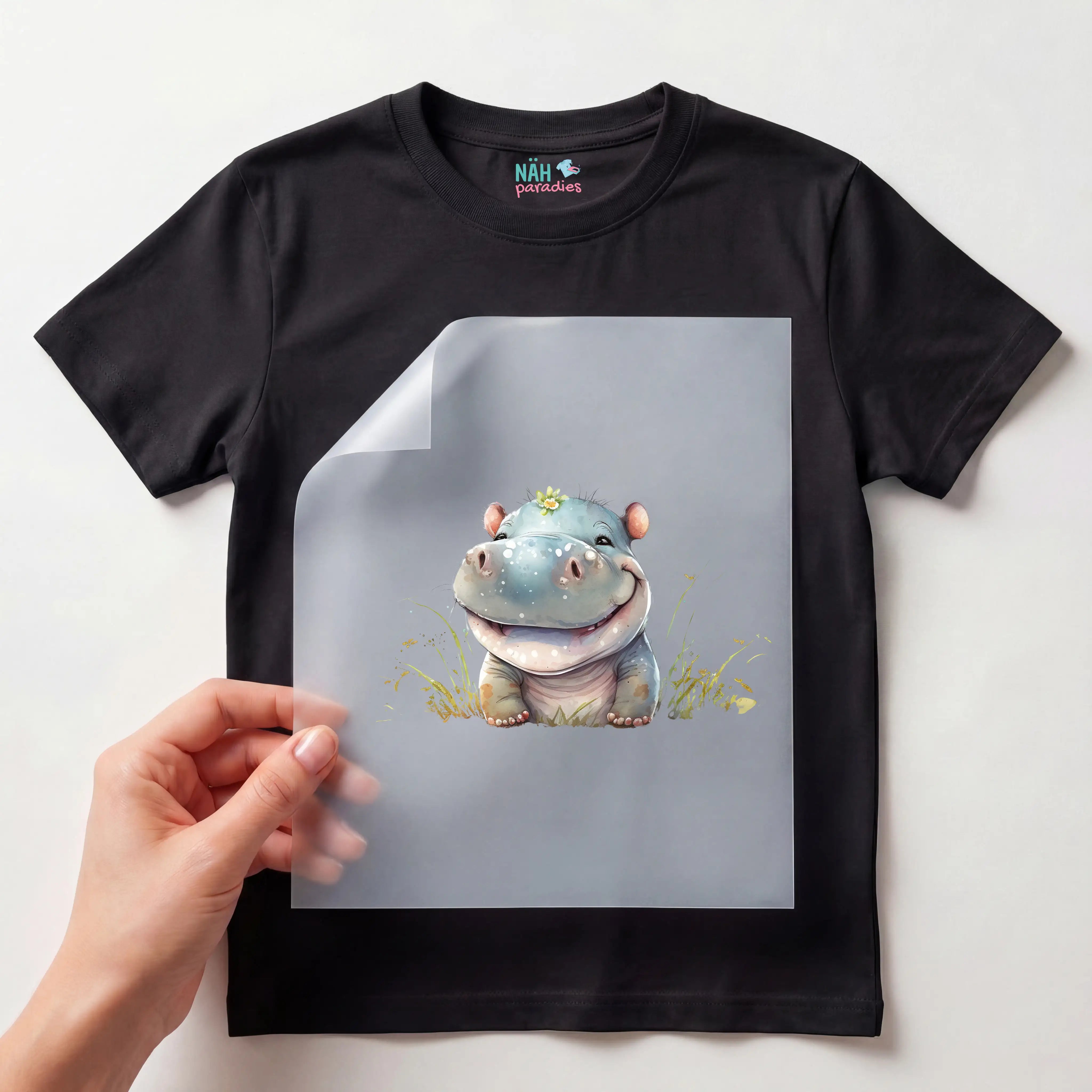 Bügelbild Funny Hippo
