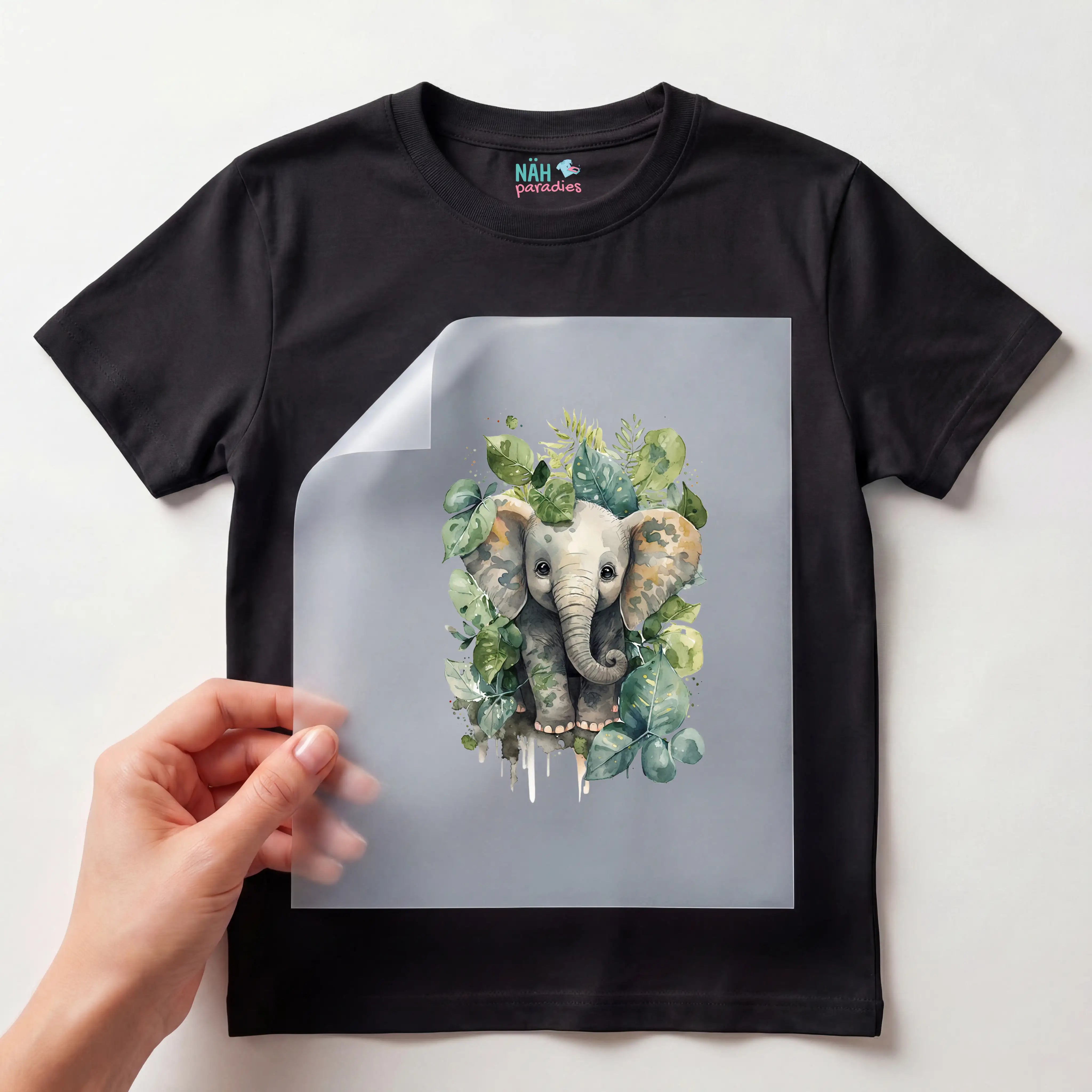 Bügelbild Elefant Grün