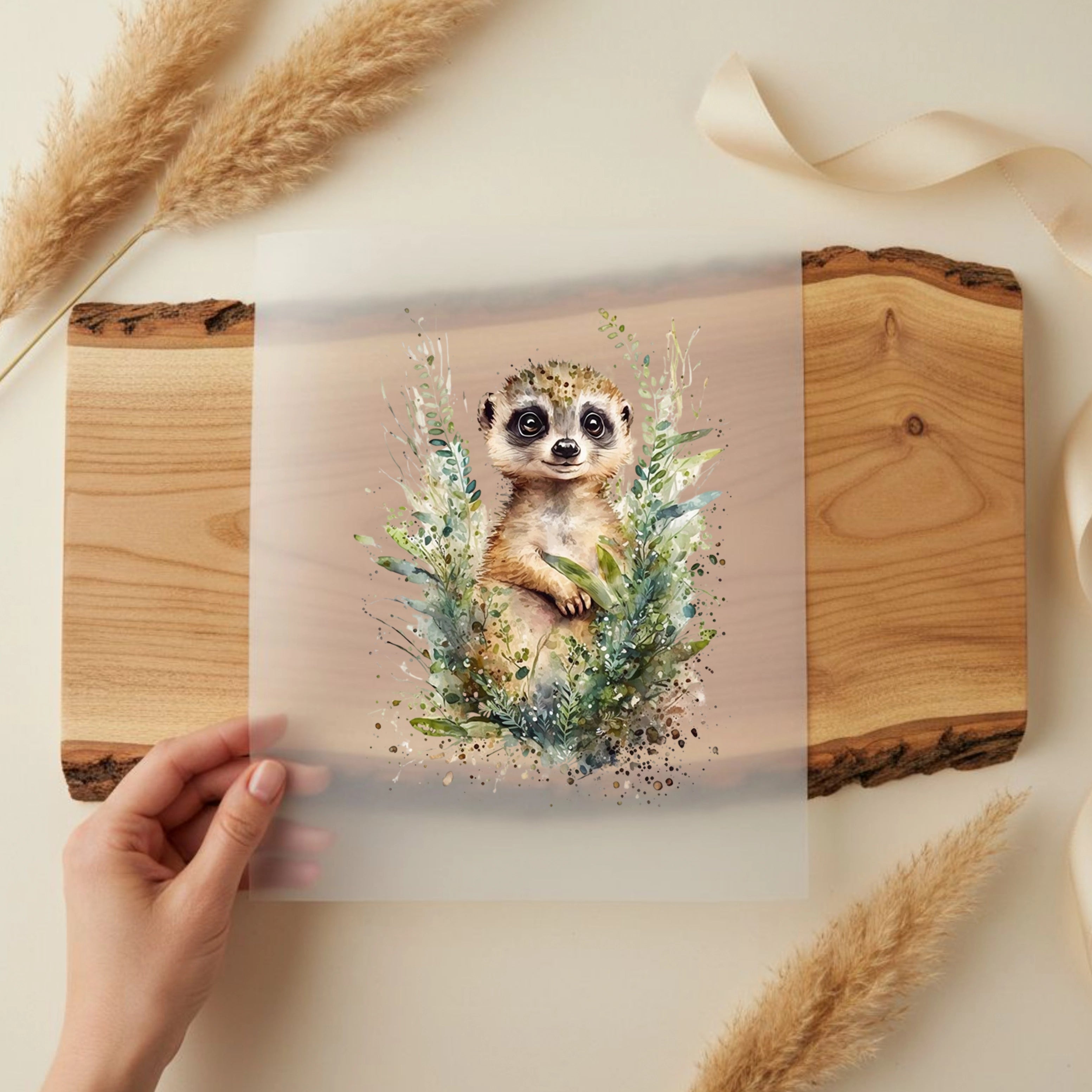 Bügelbild Erdmännchen Grün