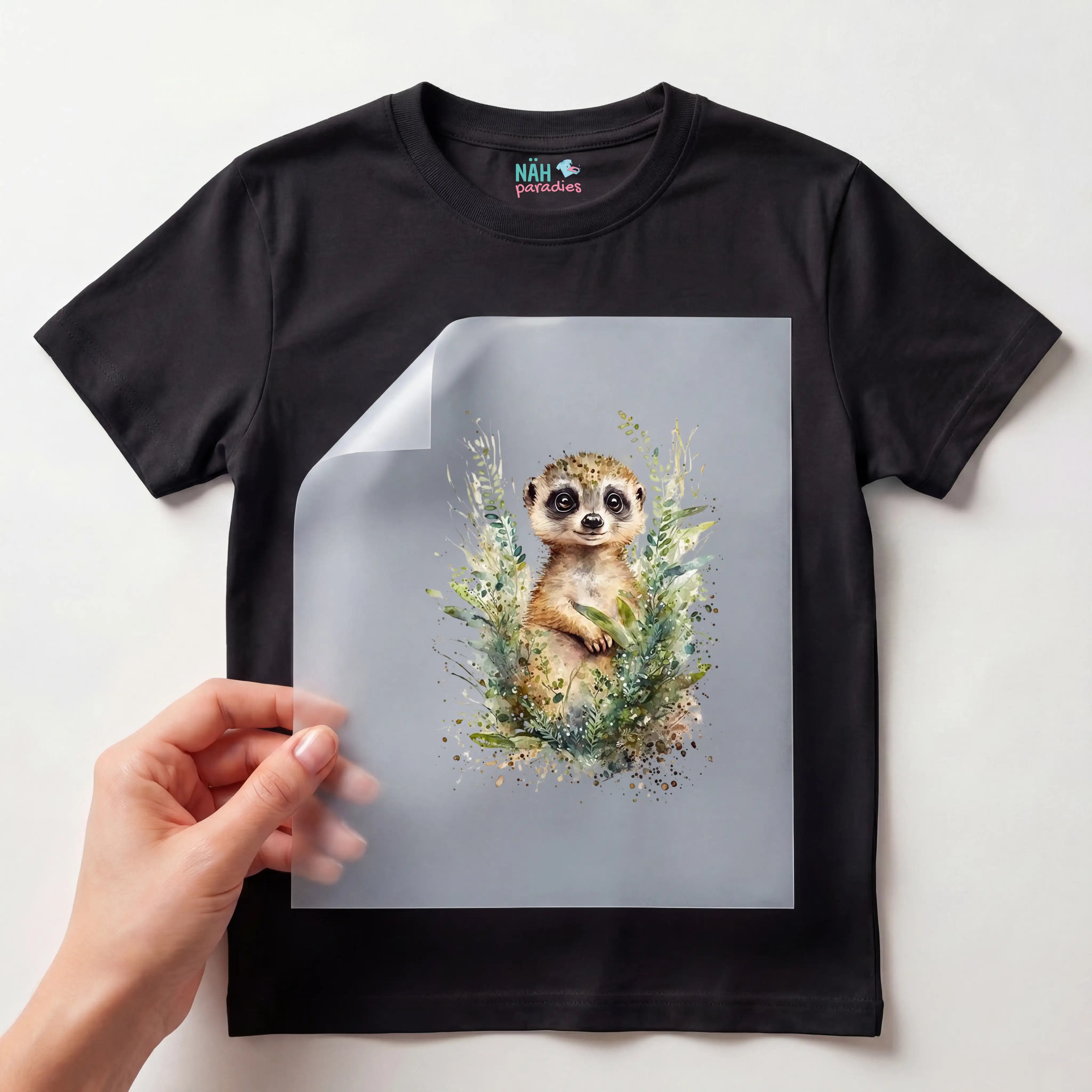 Bügelbild Erdmännchen Grün