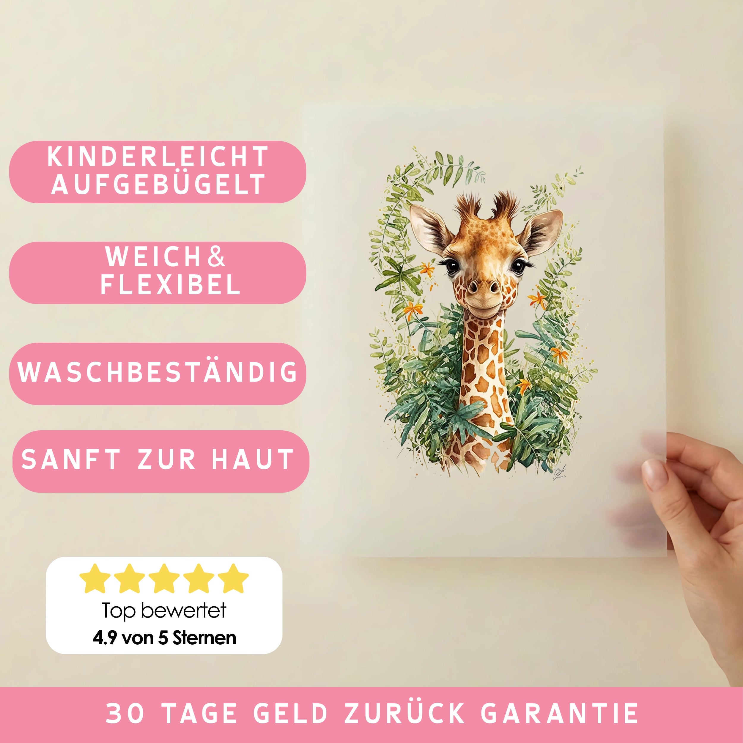 Bügelbild Giraffe Grün
