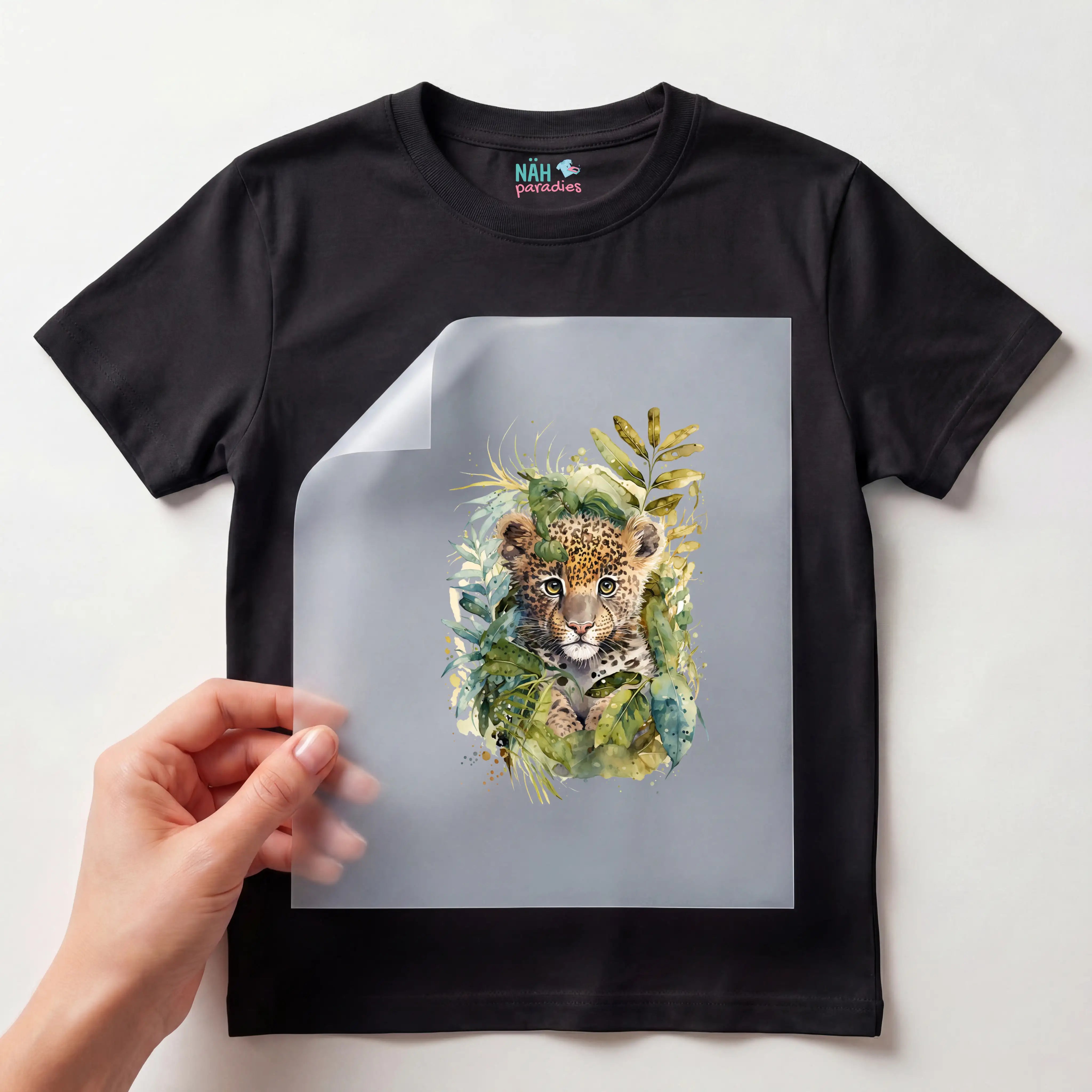 Bügelbild Leopard Grün