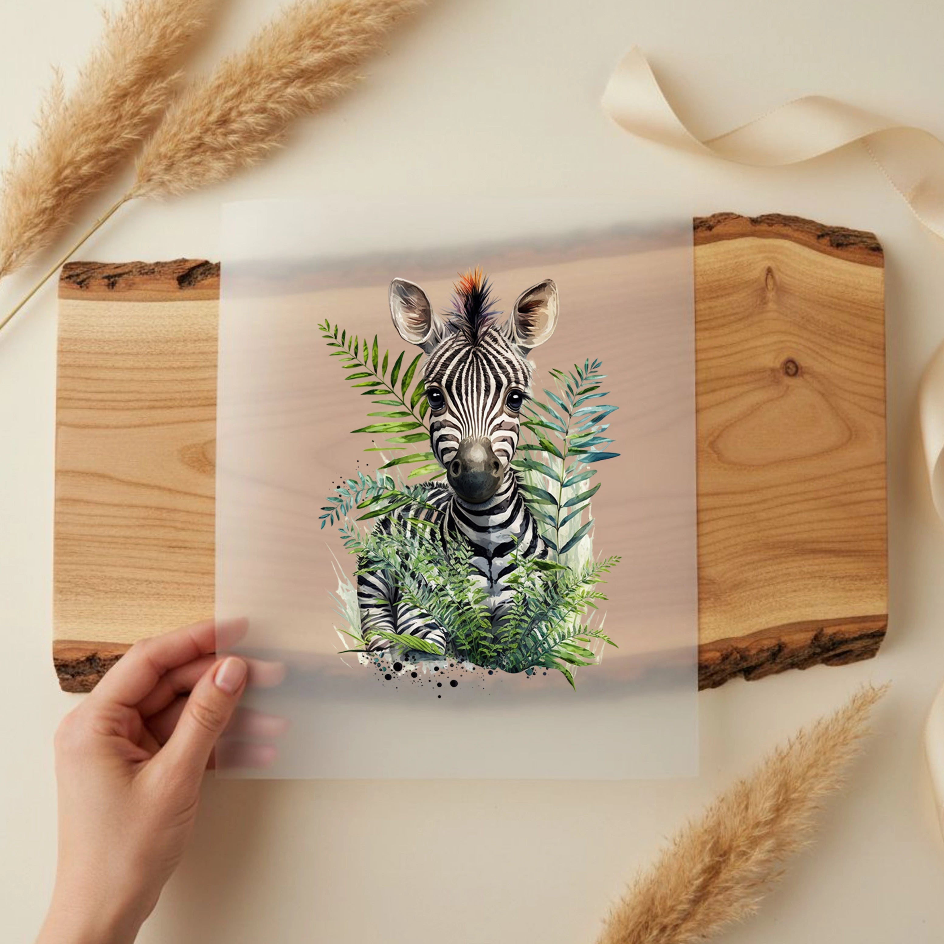 Bügelbild Zebra Grün