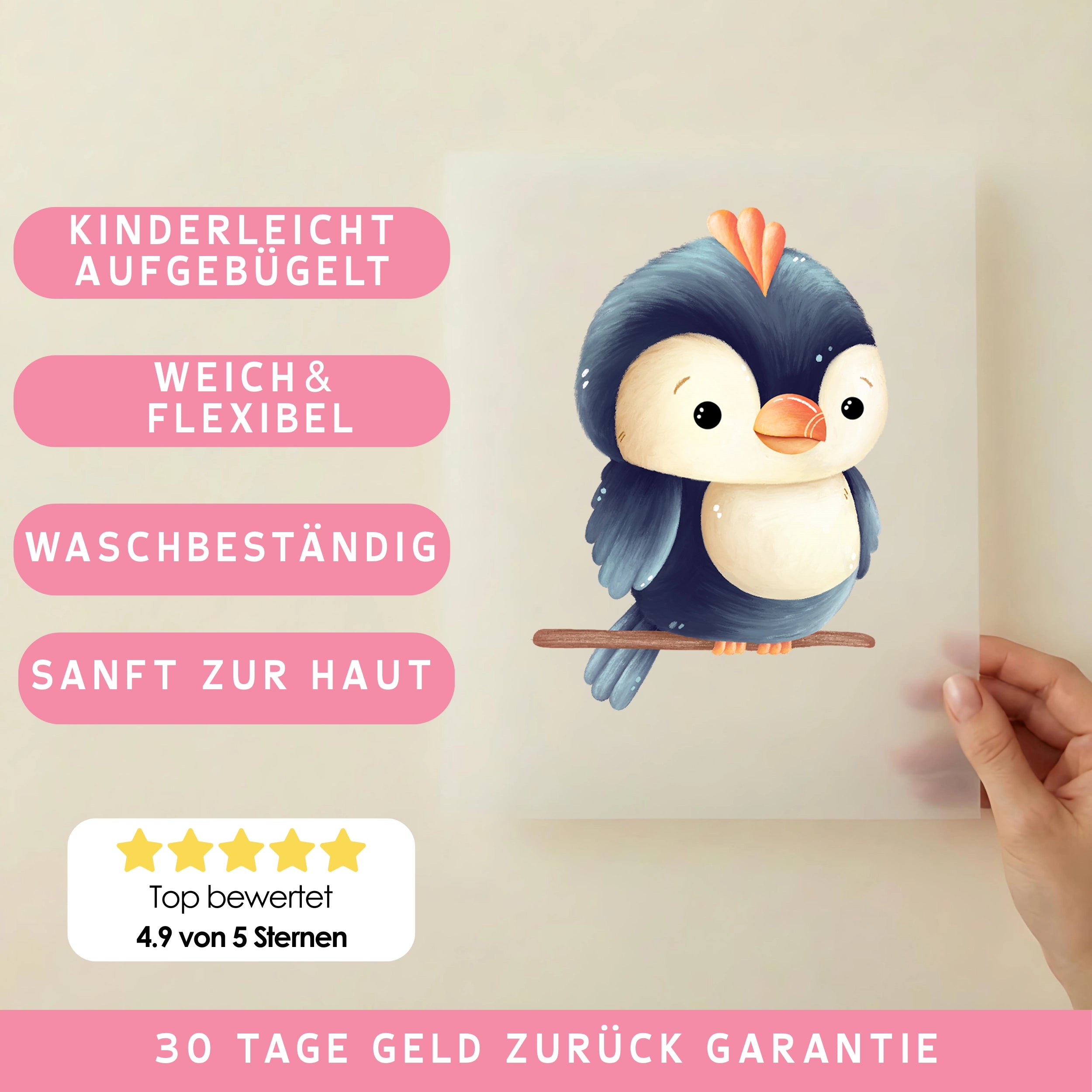 Bügelbild Baby Tukan