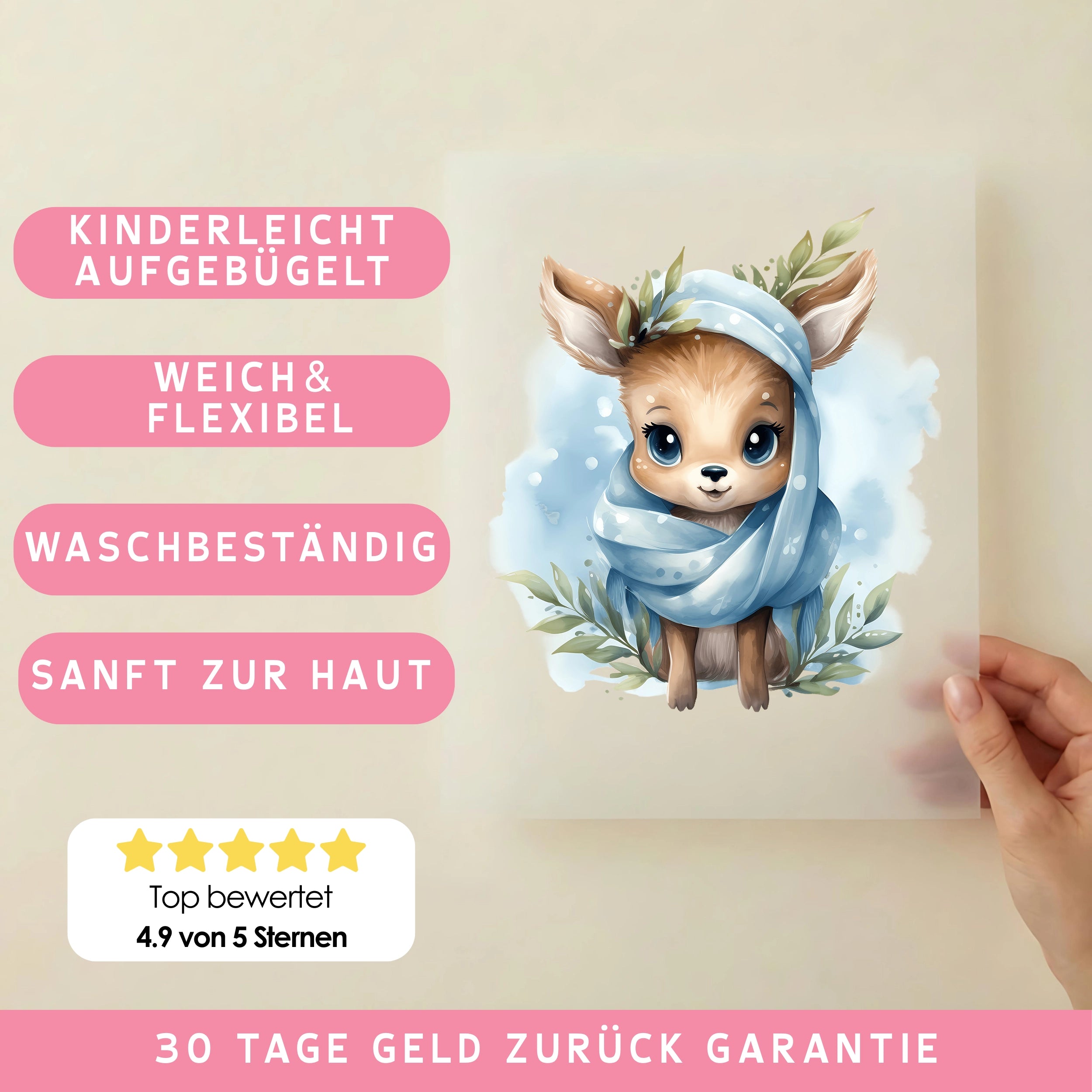 Bügelbild Reh Schalzeit