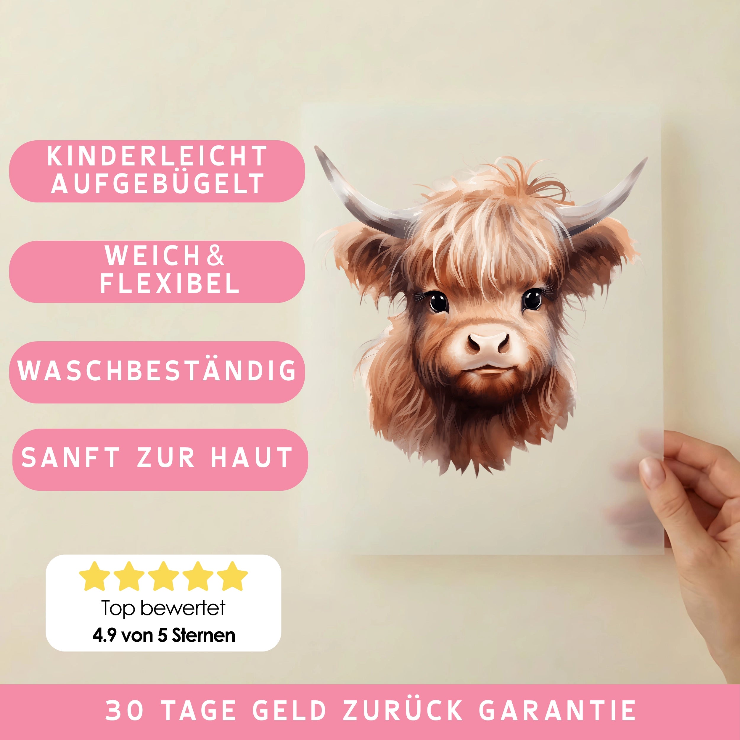 Bügelbild Kuh Berta