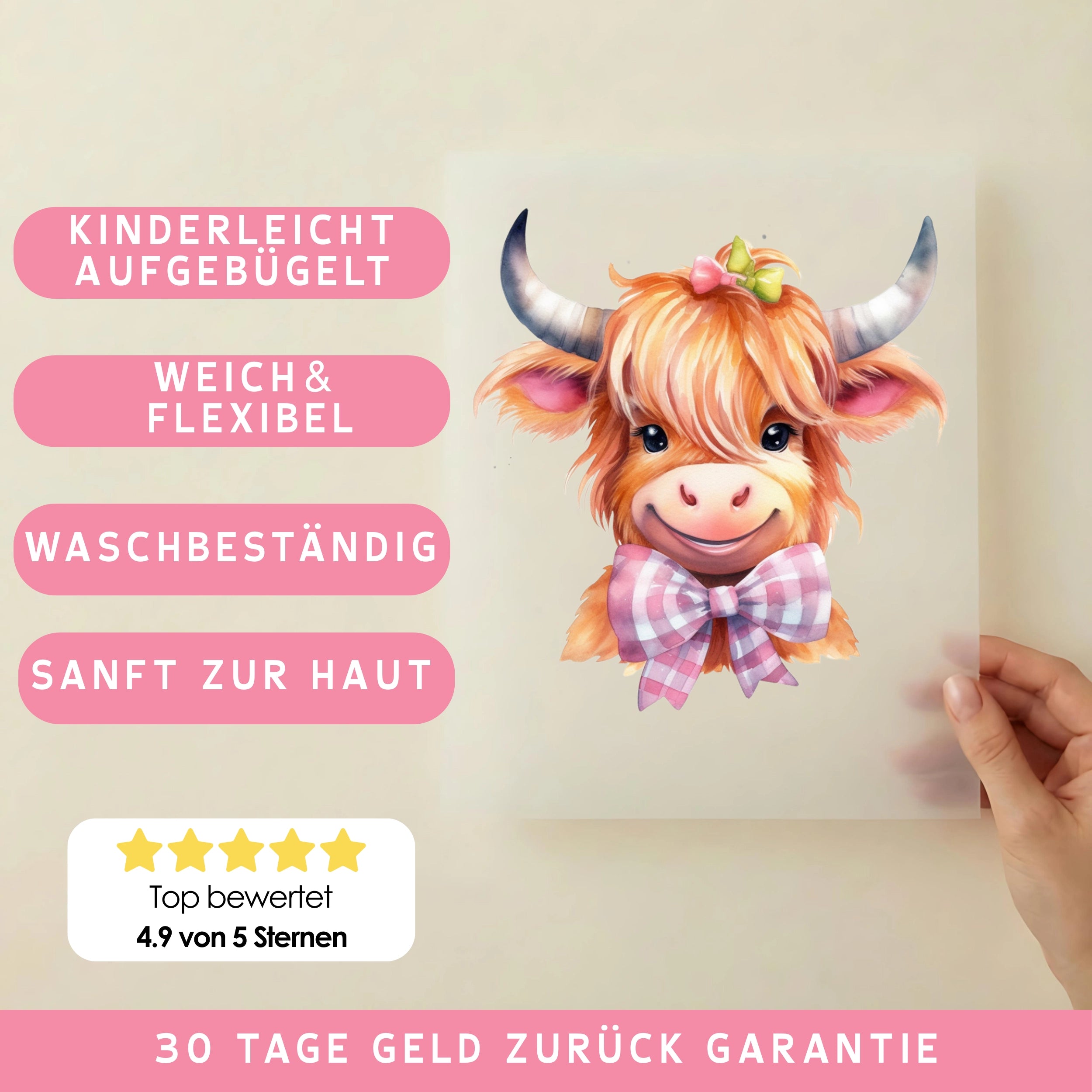 Bügelbild Kuh Paula