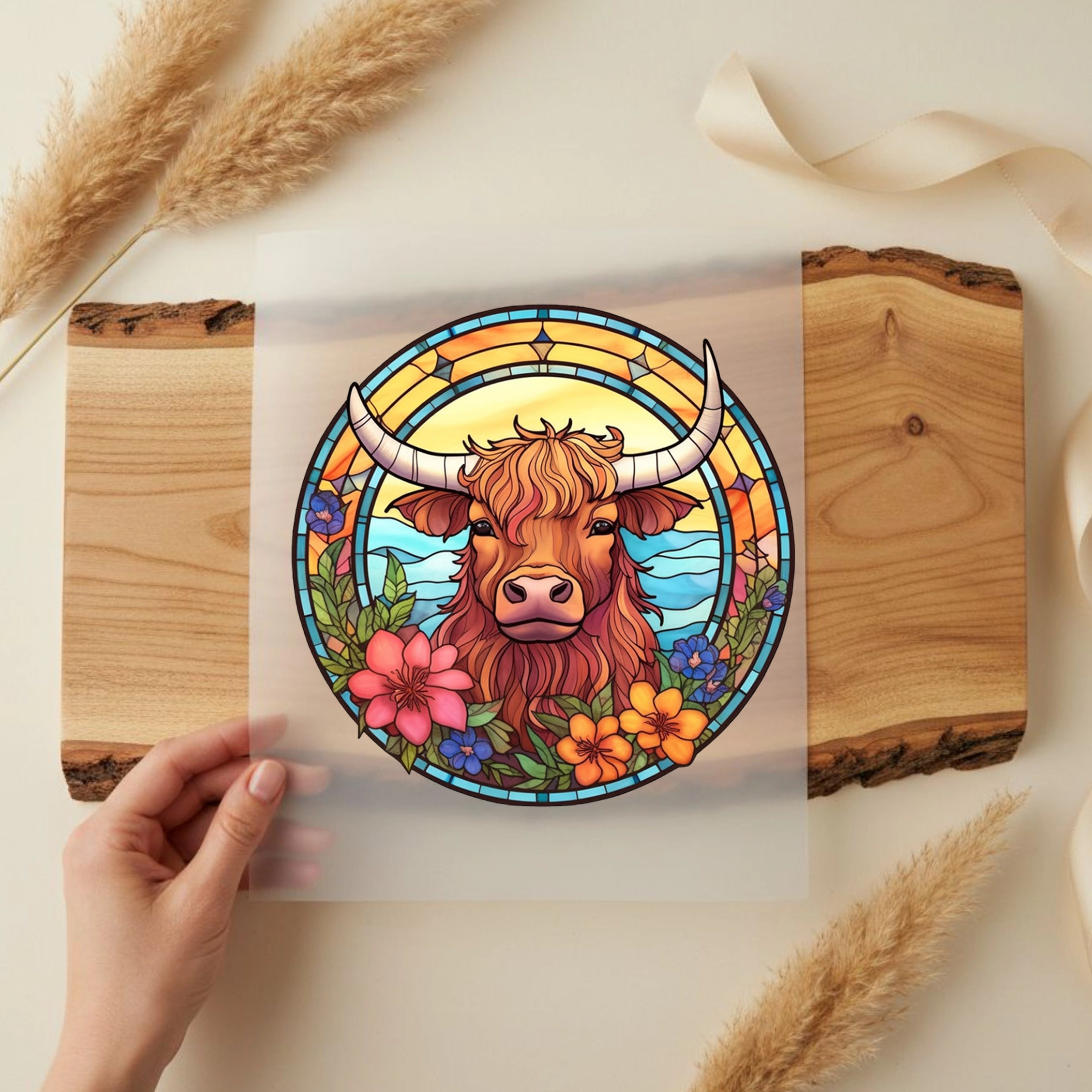 Bügelbild Mosaik Kuh Linda