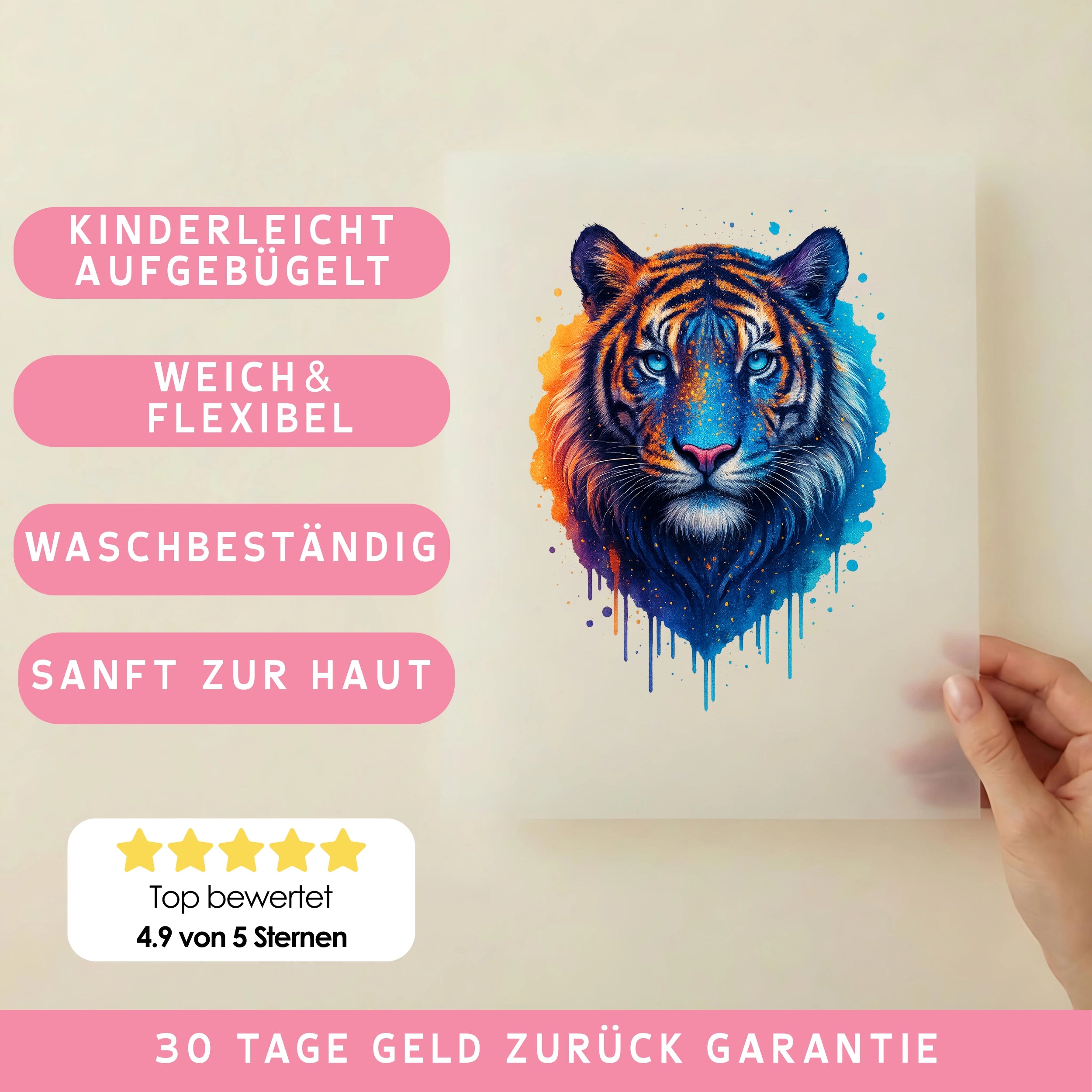 Bügelbild Blick des Tigers