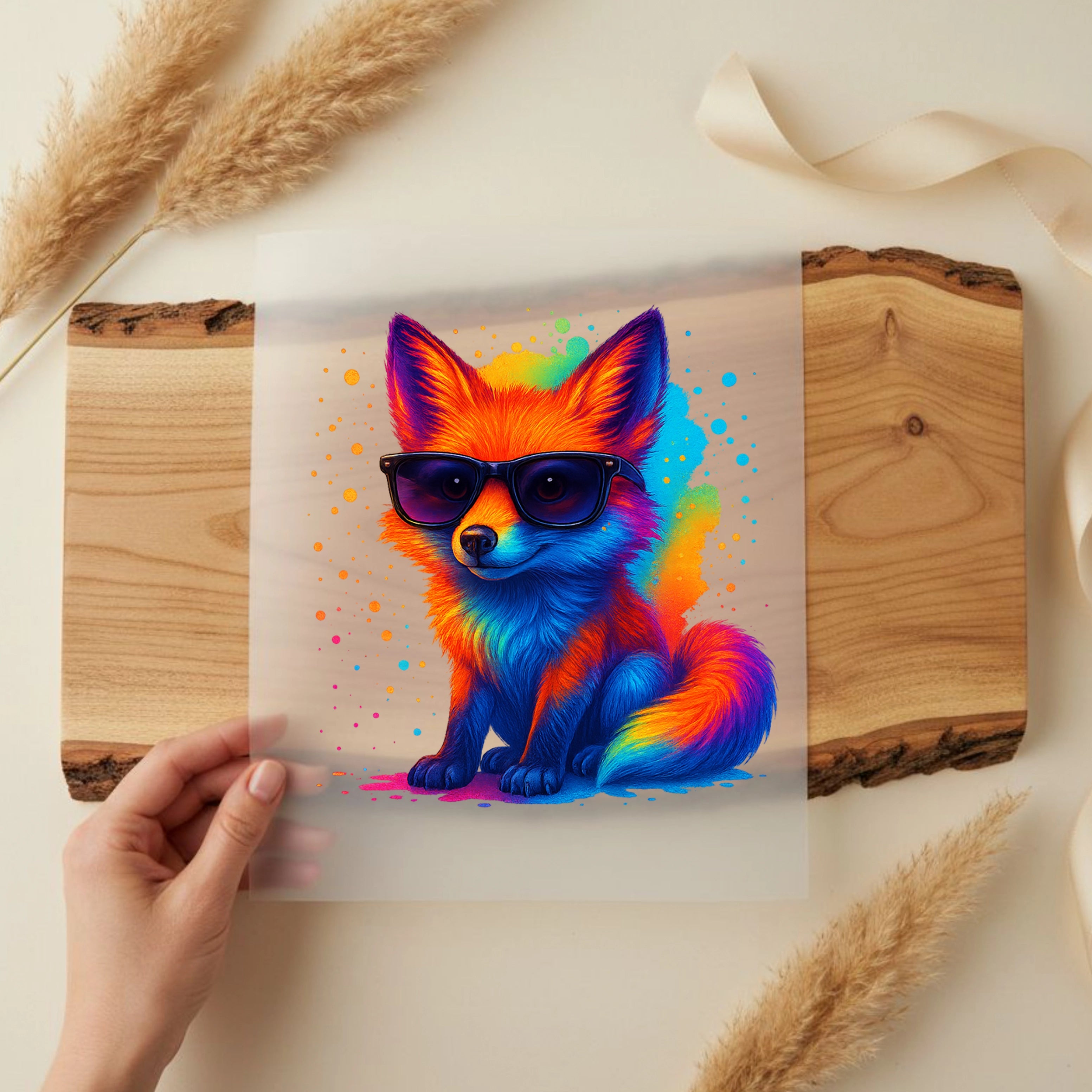 Bügelbild Bunter Fuchs im Sommerfieber