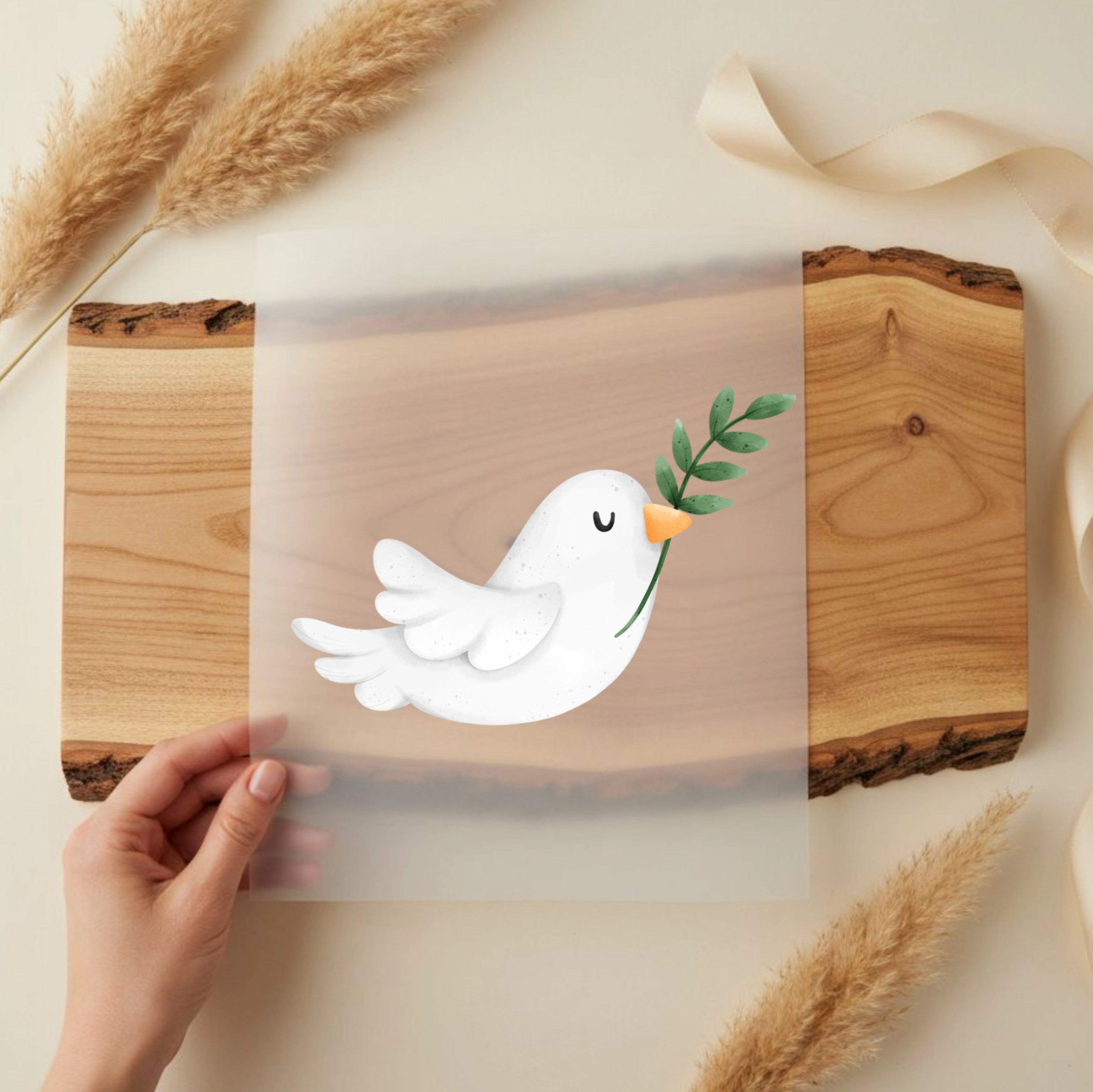 Bügelbild Weiße Taube Friedensflieger