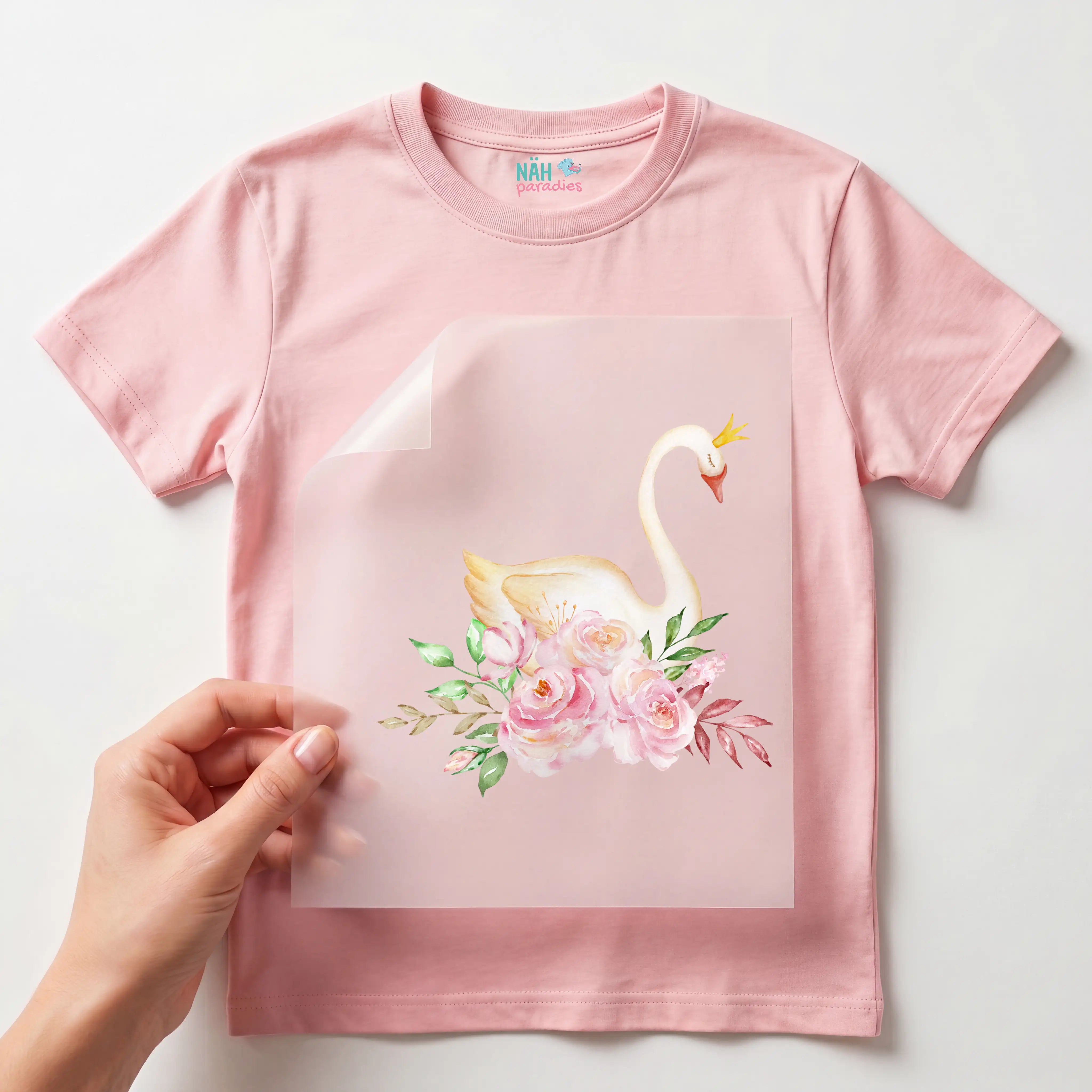 Bügelbild Schwan Blumenkönigin