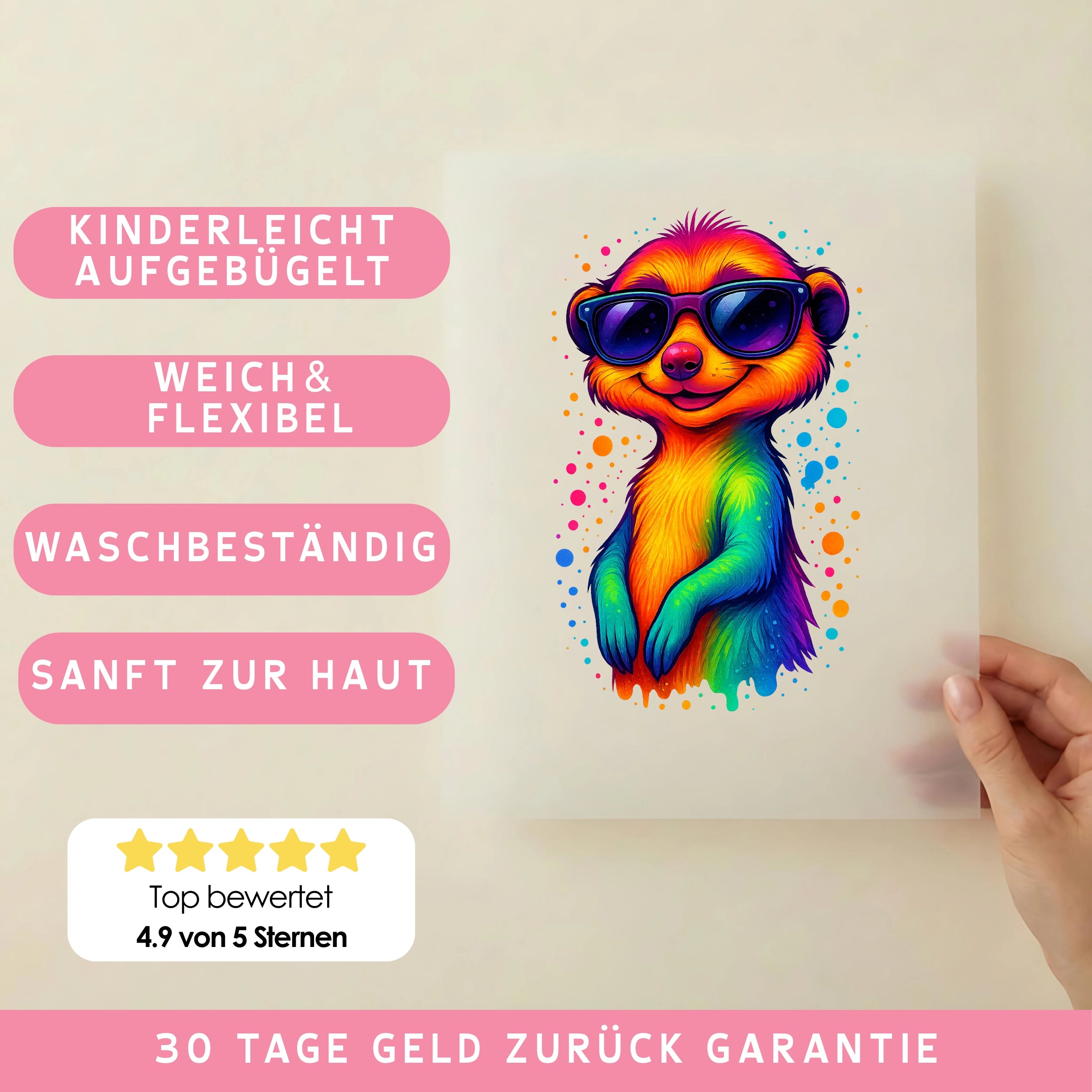 Bügelbild Erdmaennchen Farbenwaechter