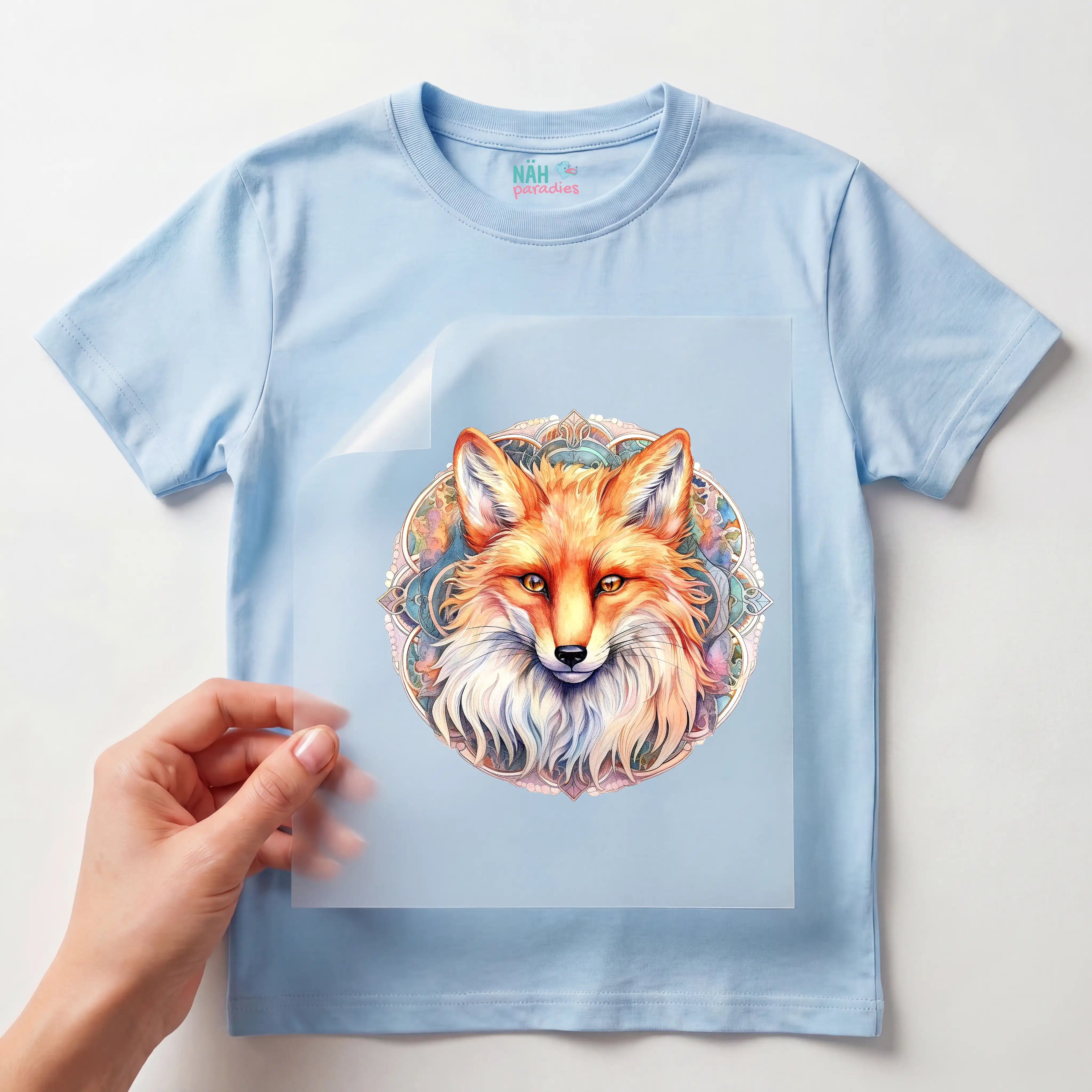 Bügelbild Rosa Mandala Fuchs