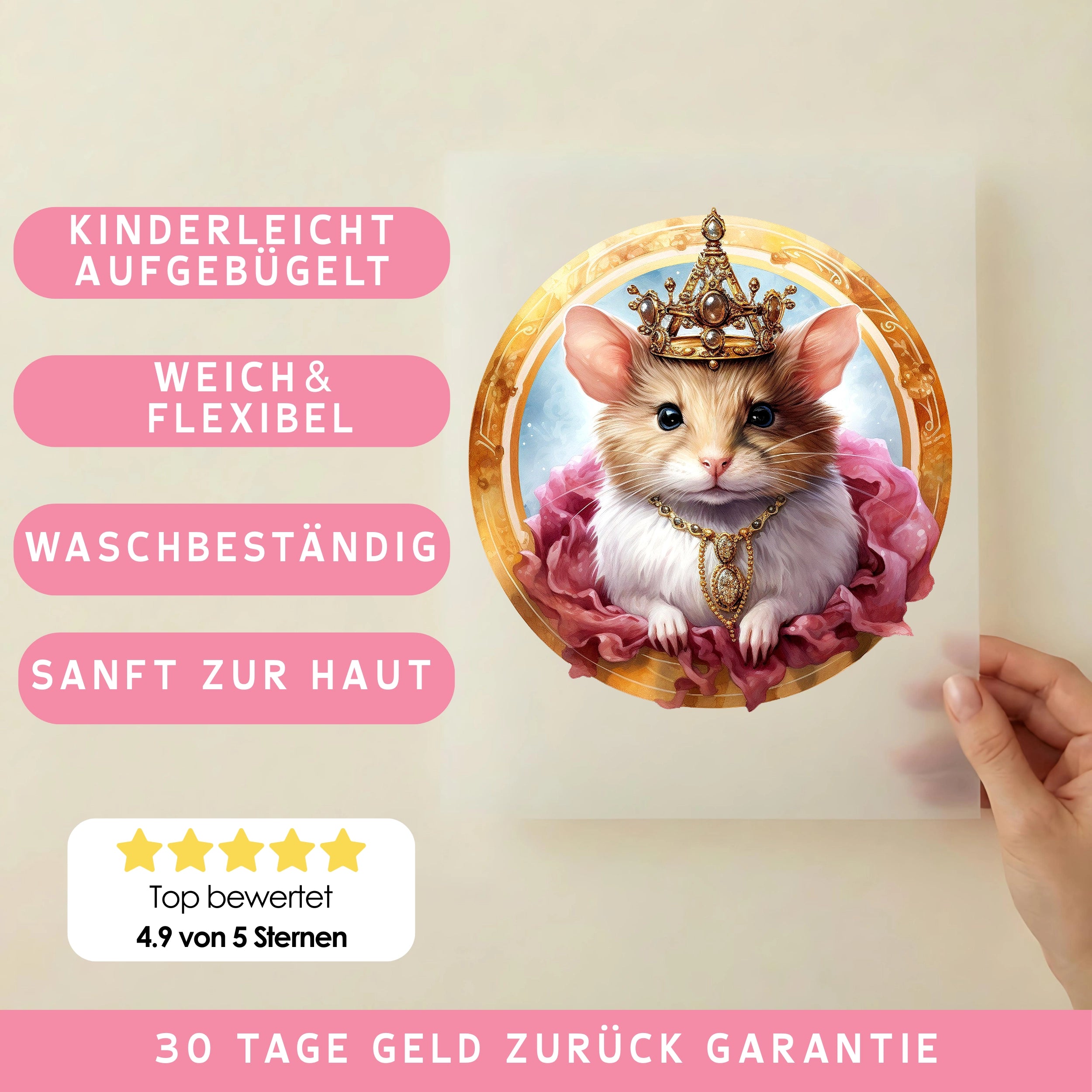 Bügelbild Hamster Prinzessin