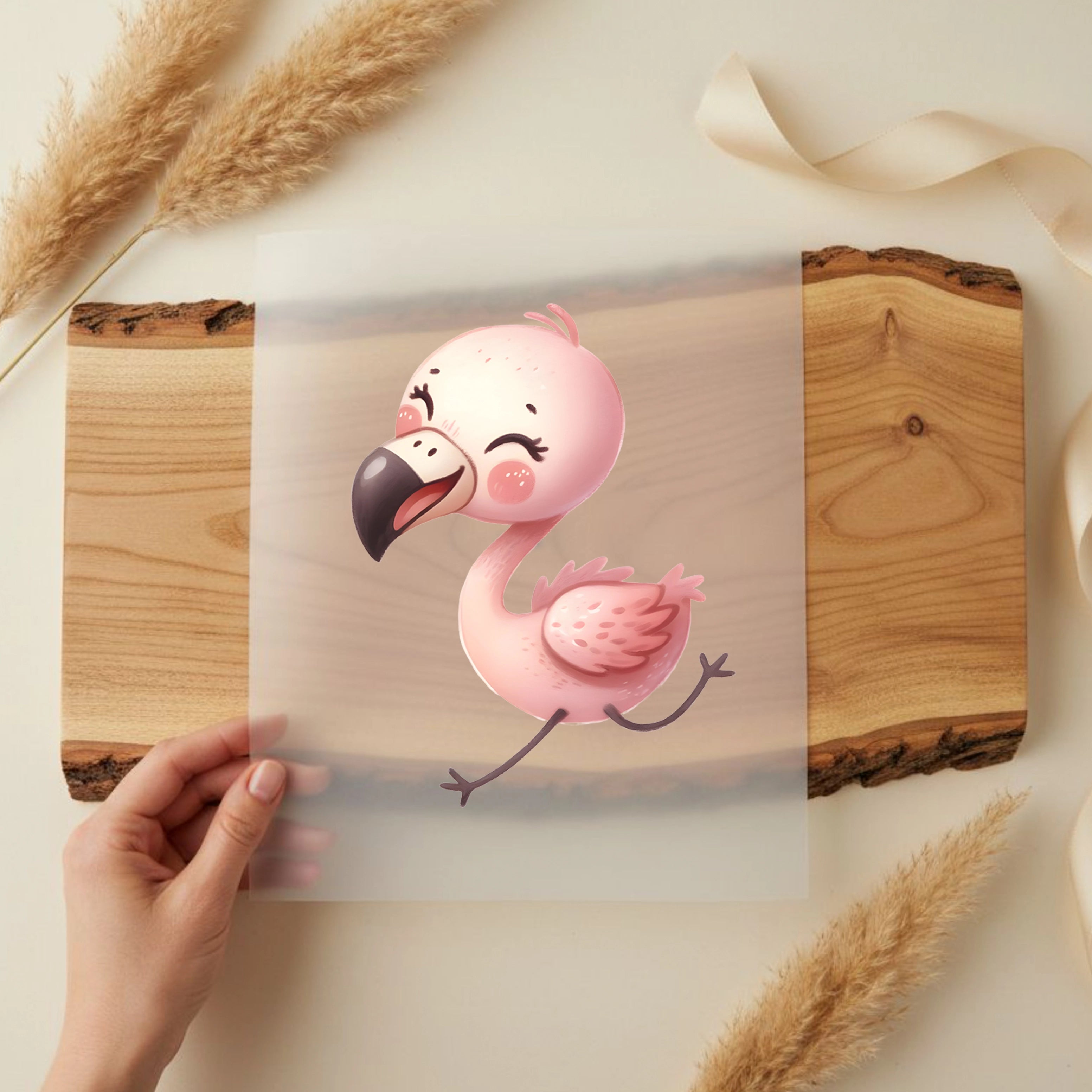 Bügelbild Happy Flamingo