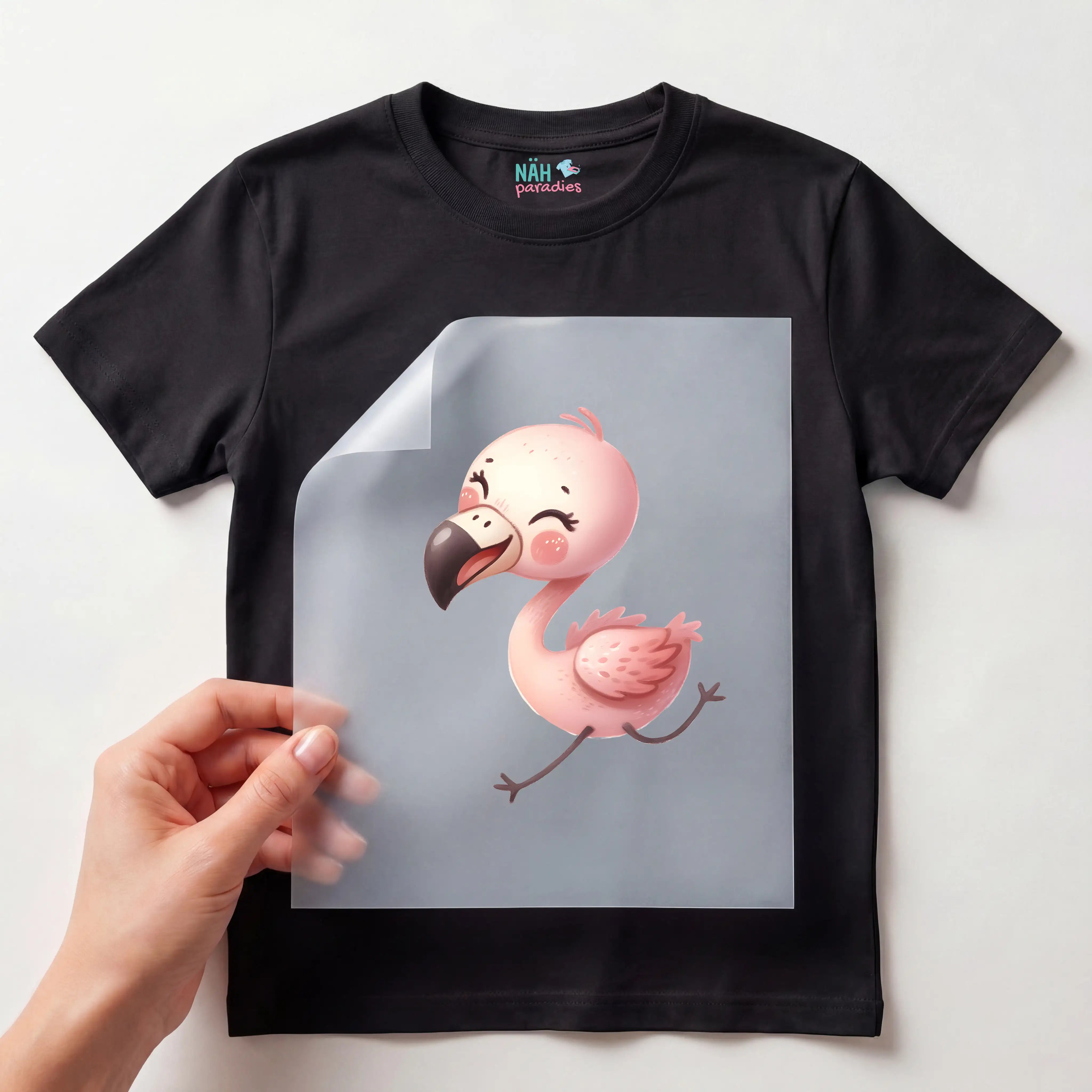 Bügelbild Happy Flamingo