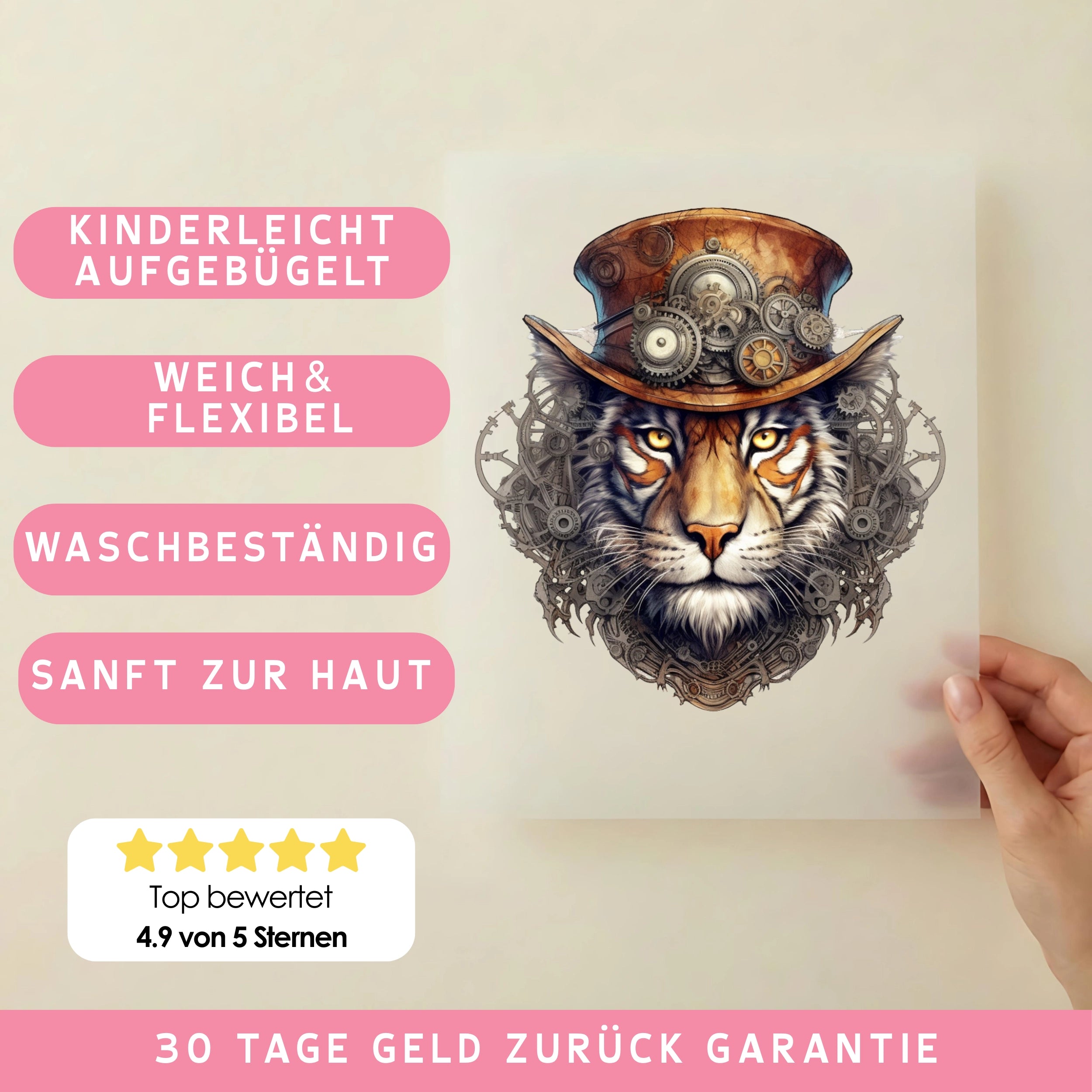 Bügelbild Tiger Industrial