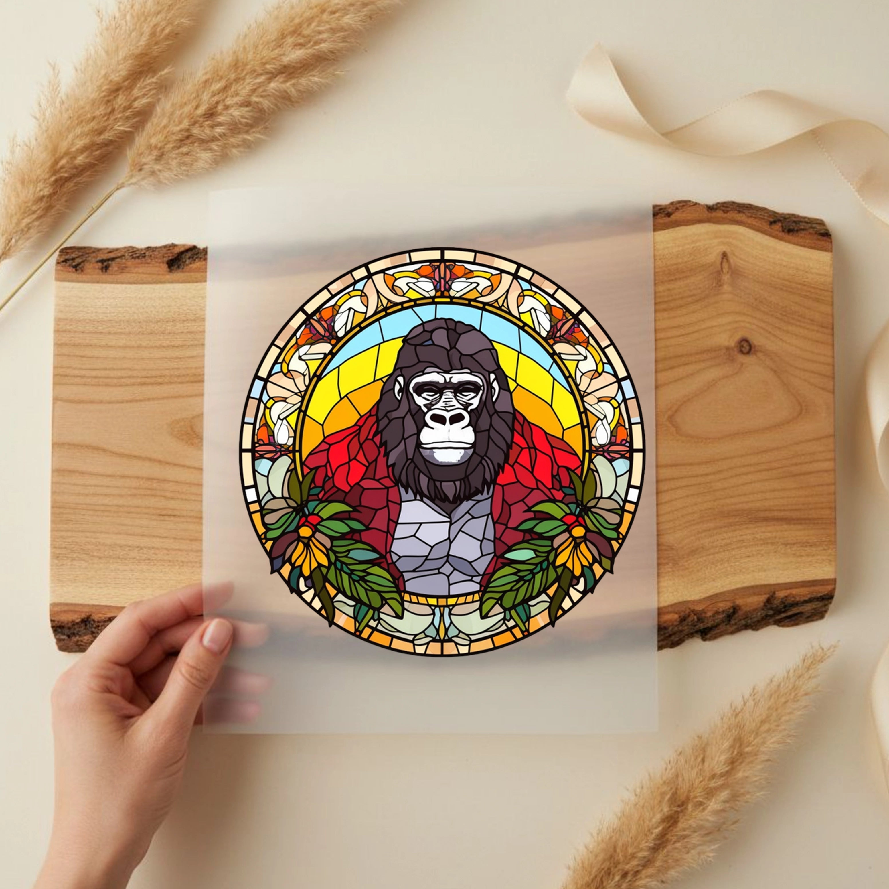 Bügelbild Mosaik Gorilla