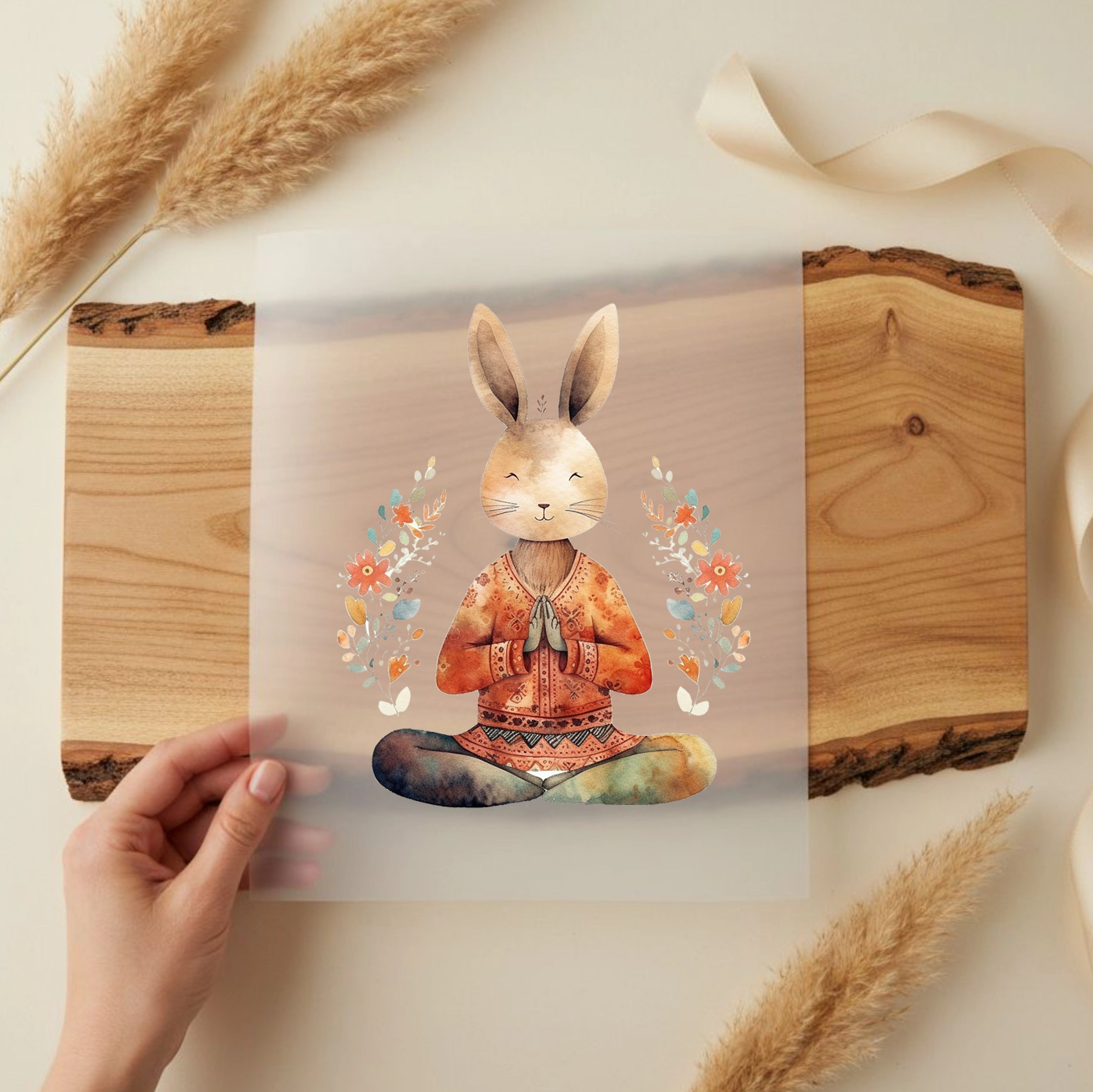 Bügelbild Yoga Hase Harmony