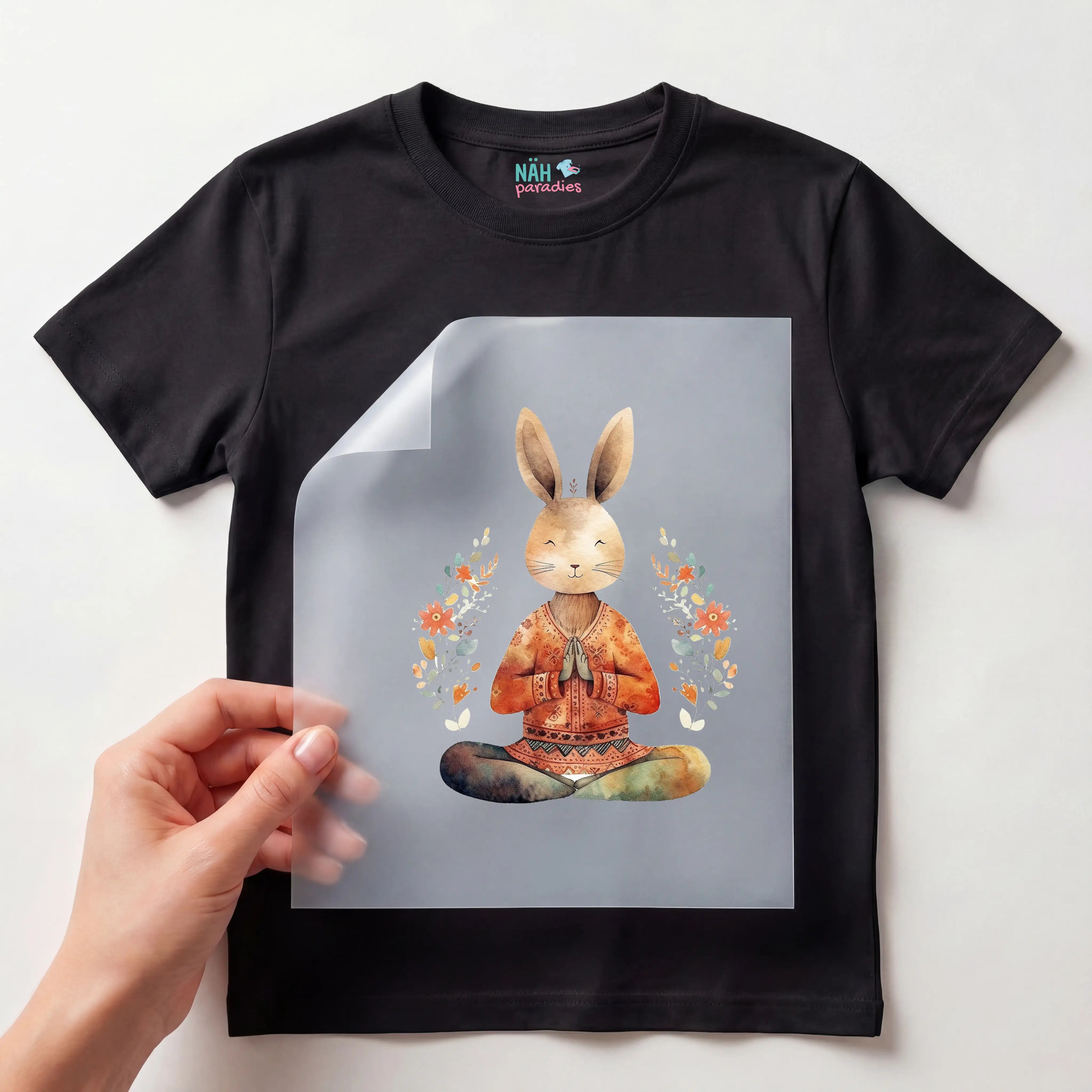 Bügelbild Yoga Hase Harmony
