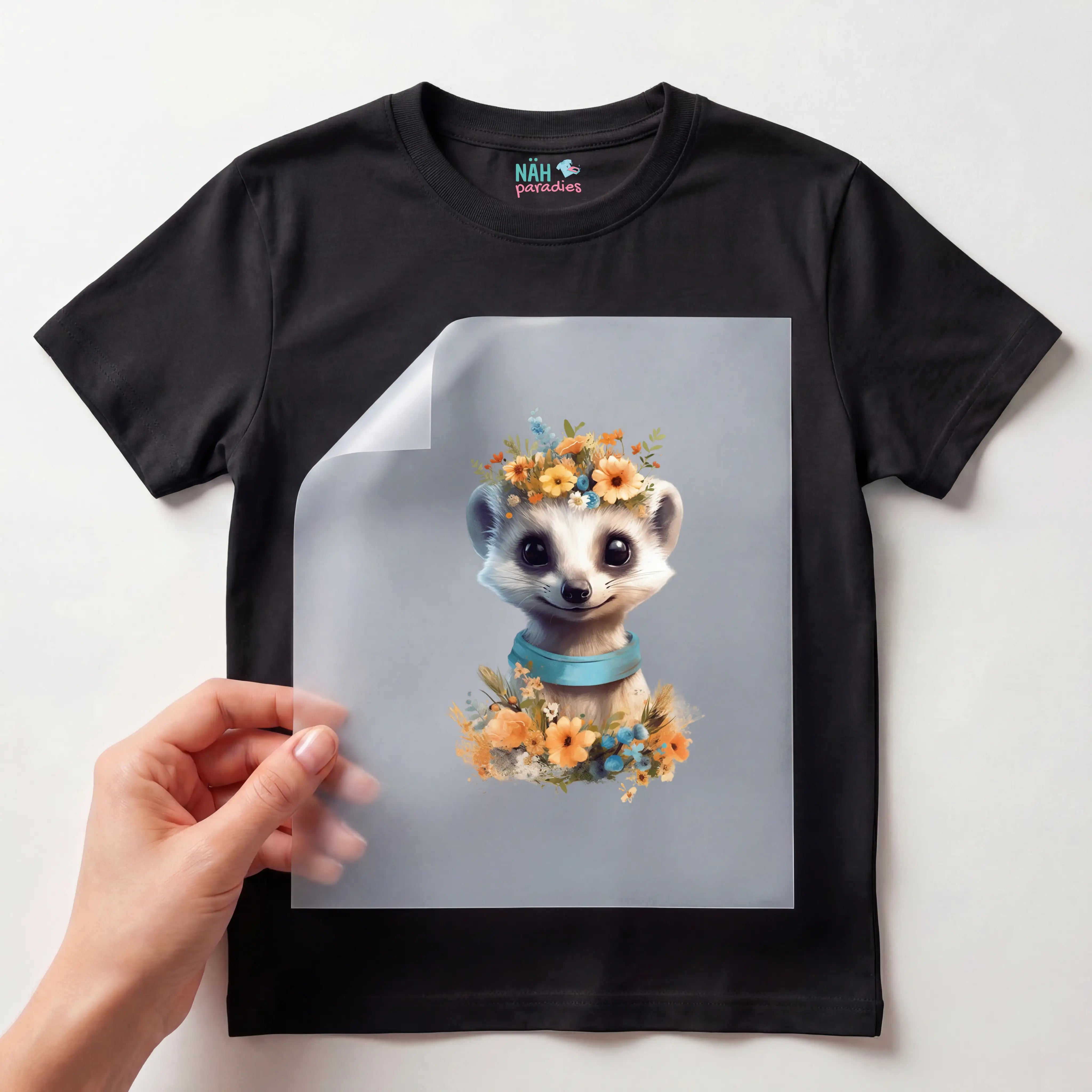Bügelbild Blumen Erdmännchen