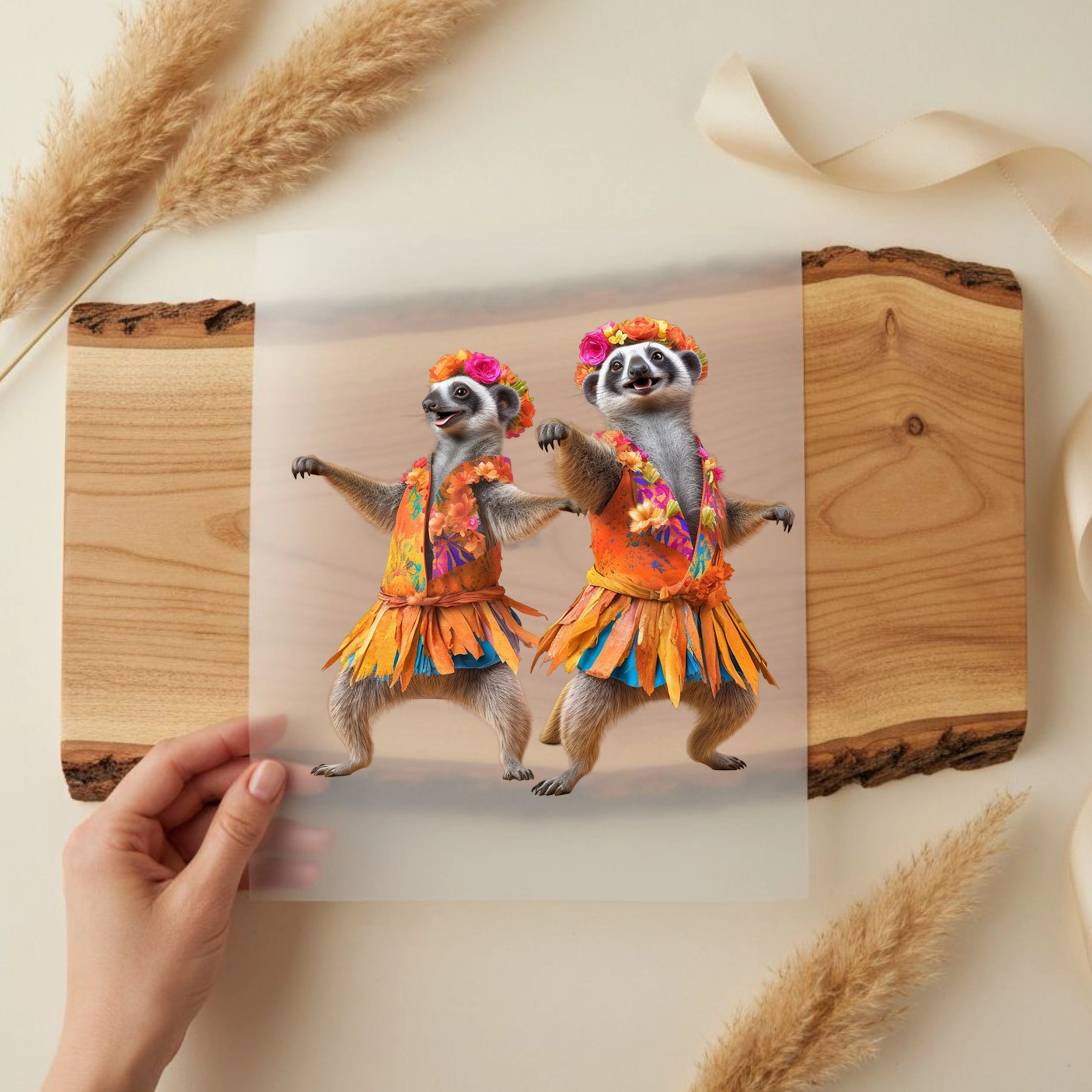 Bügelbild Tanzbrüder Erdmännchen