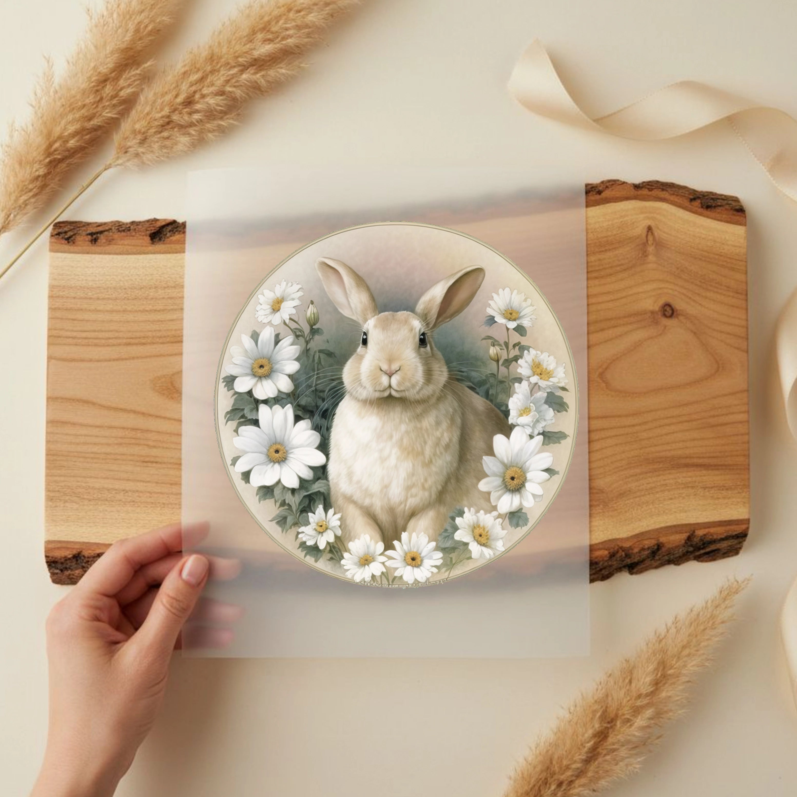 Bügelbild Hase Kamillenliebe