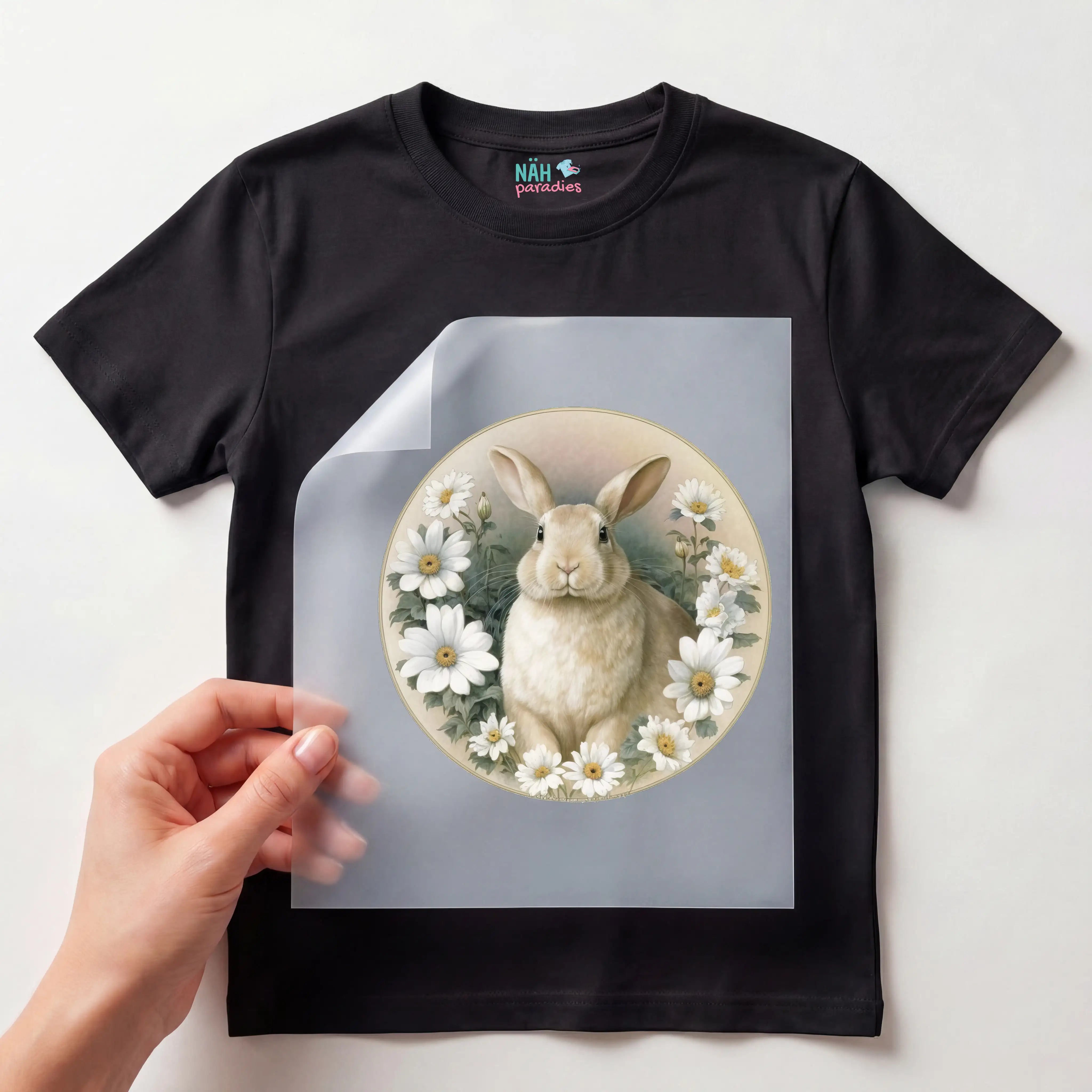 Bügelbild Hase Kamillenliebe