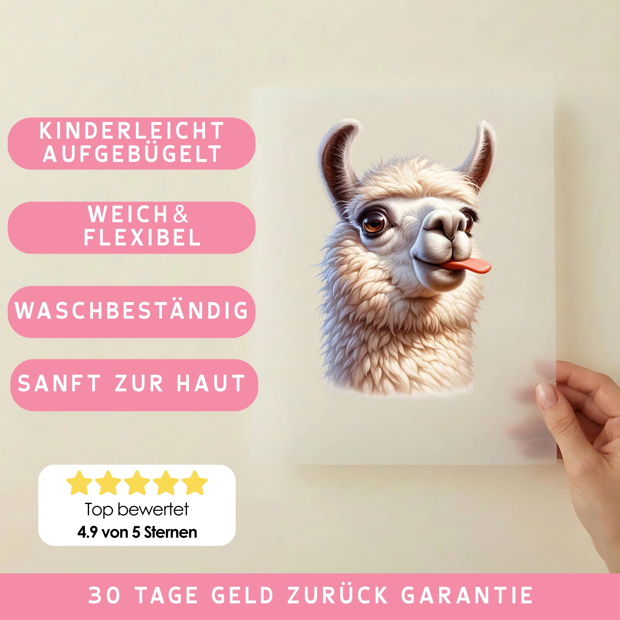Bügelbild Freches Lama Freundchen