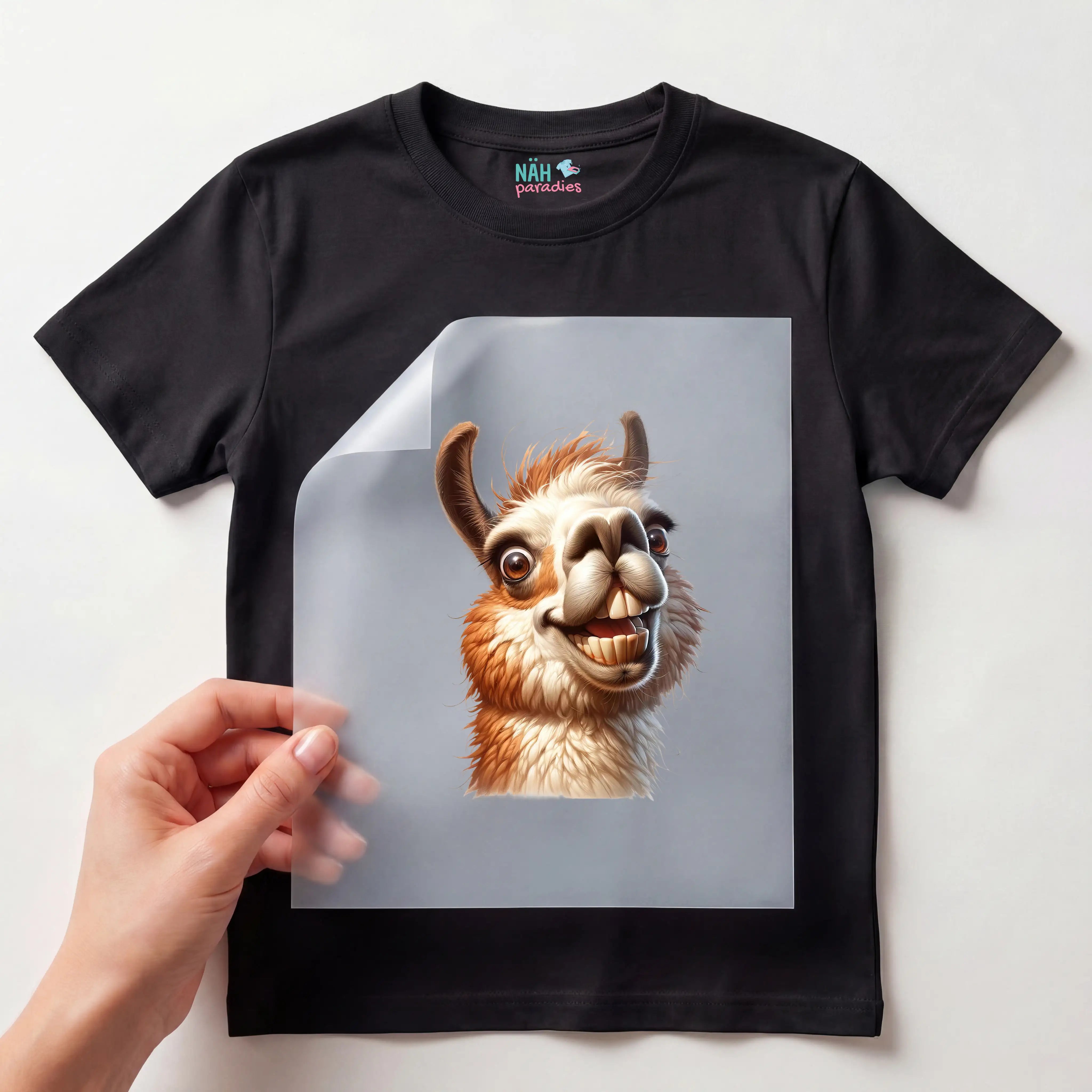 Bügelbild Grinse Lama