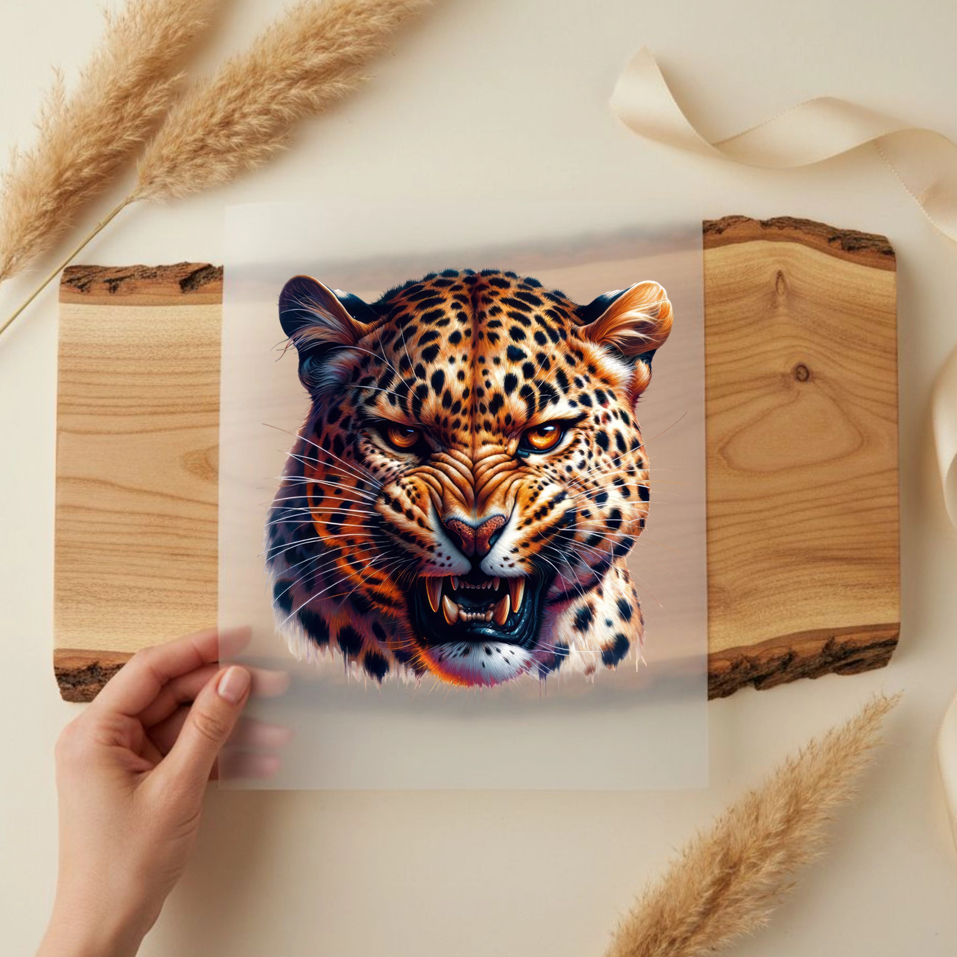 Bügelbild Leopard Raubkatzenblick