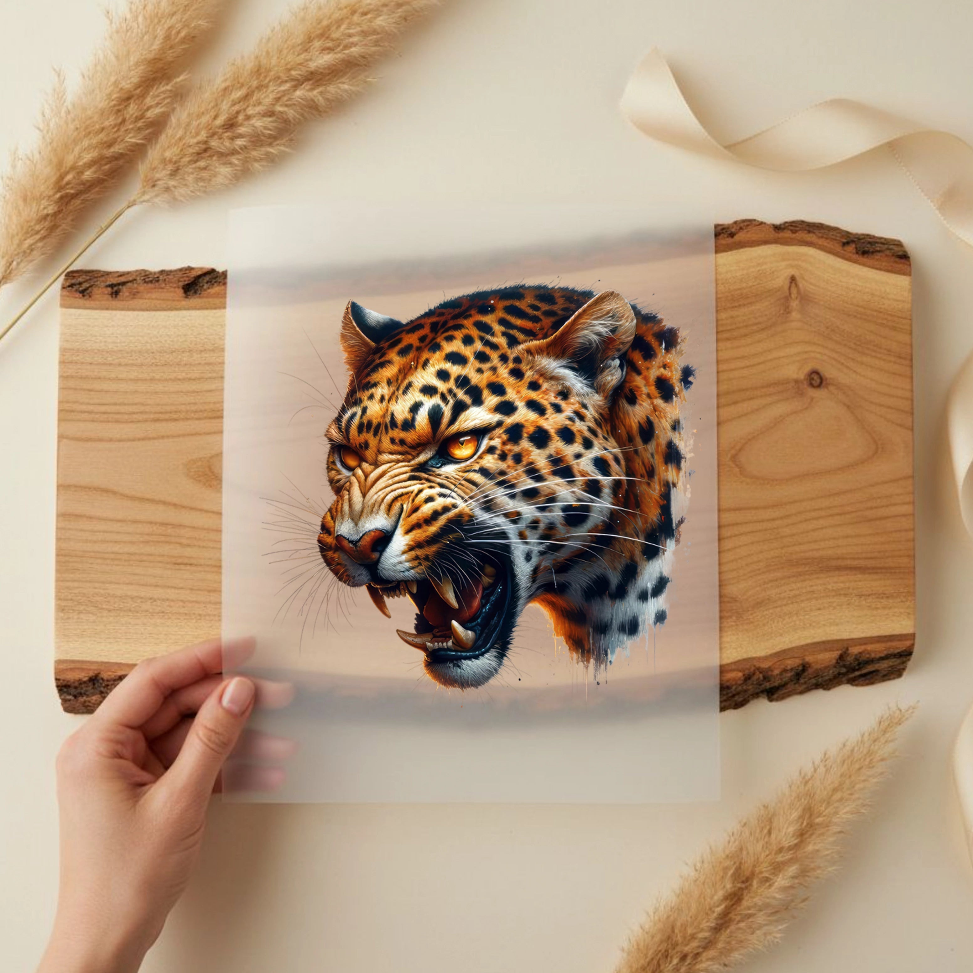 Bügelbild Leopard Wilder Zorn