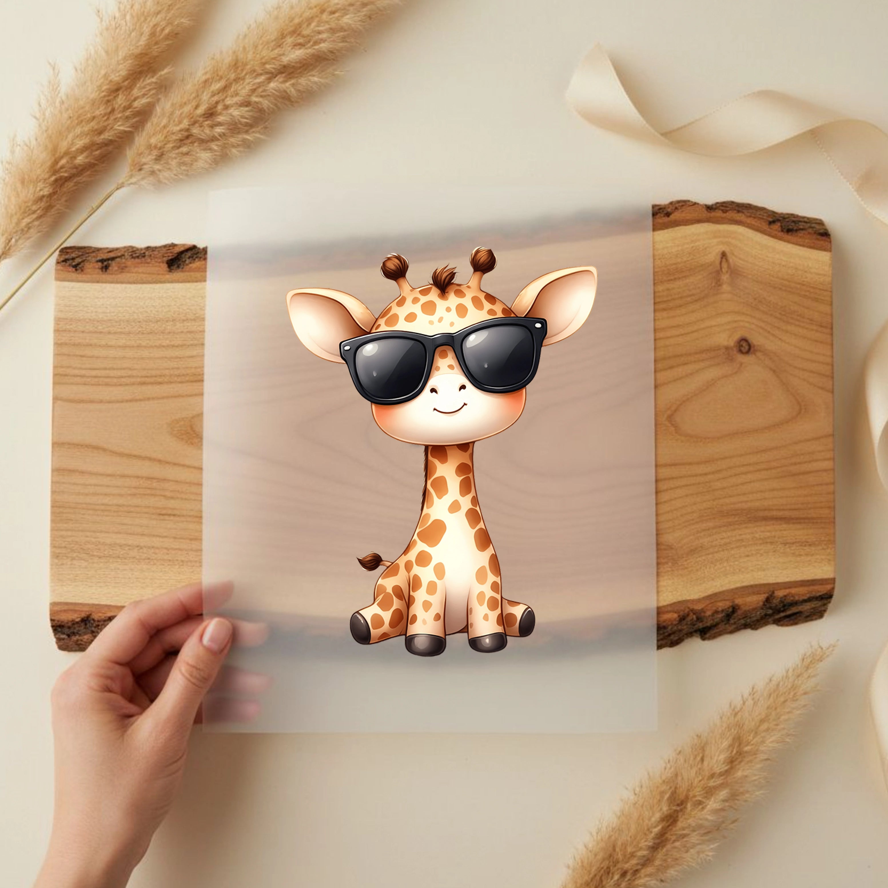 Bügelbild Sonnenbrillen Giraffe